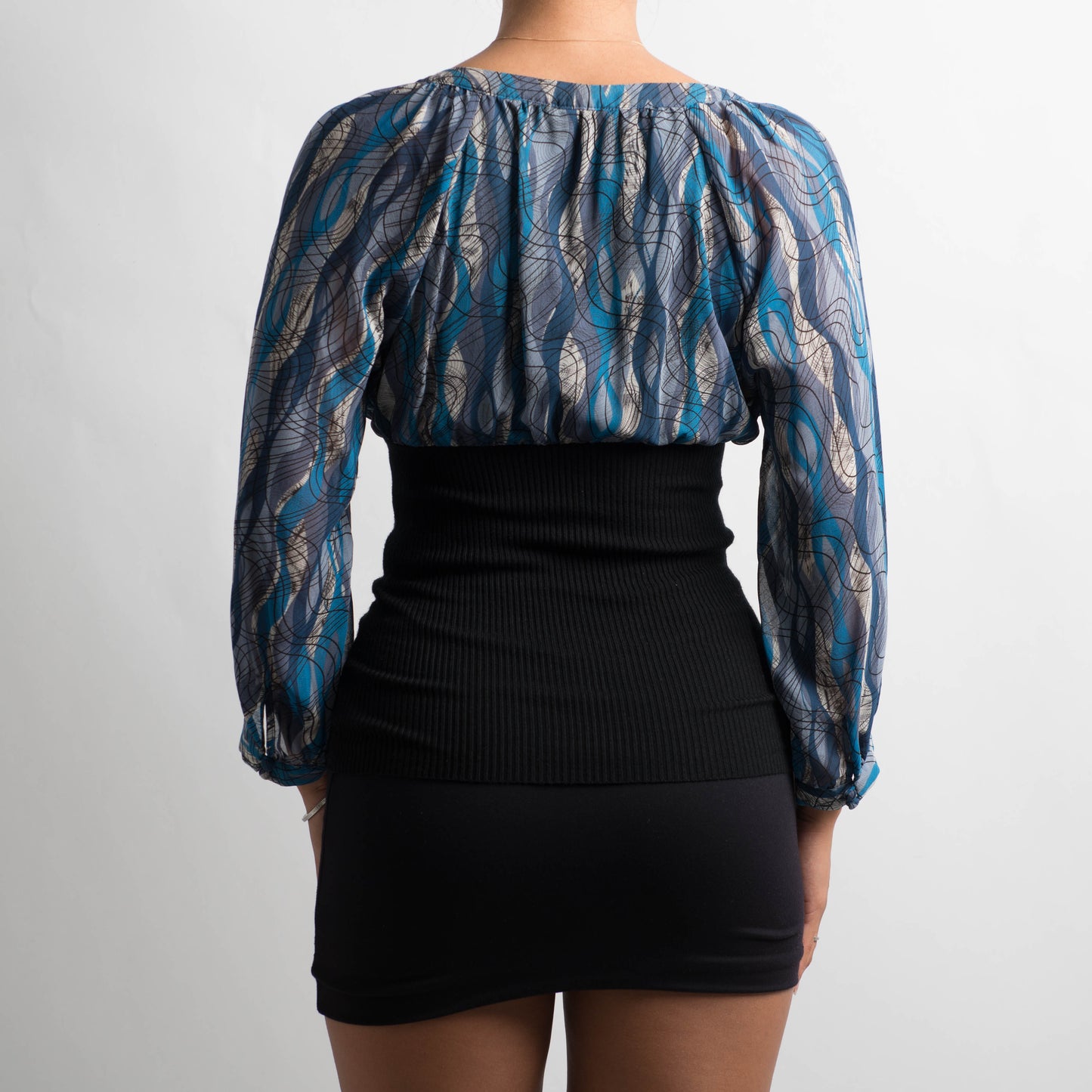 BLUE PATTERN BLOUSE