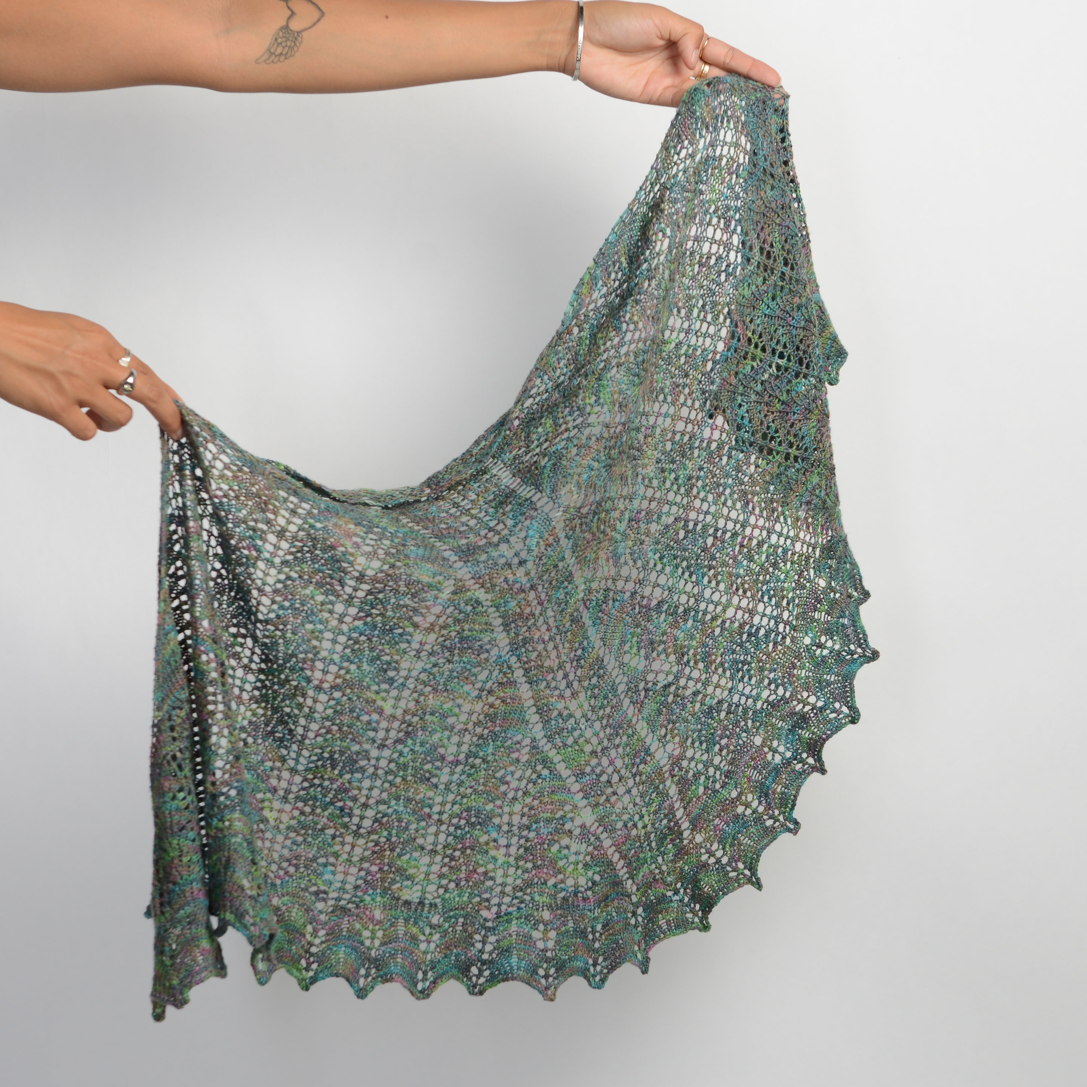 GREEN MARLE KNIT SCARF