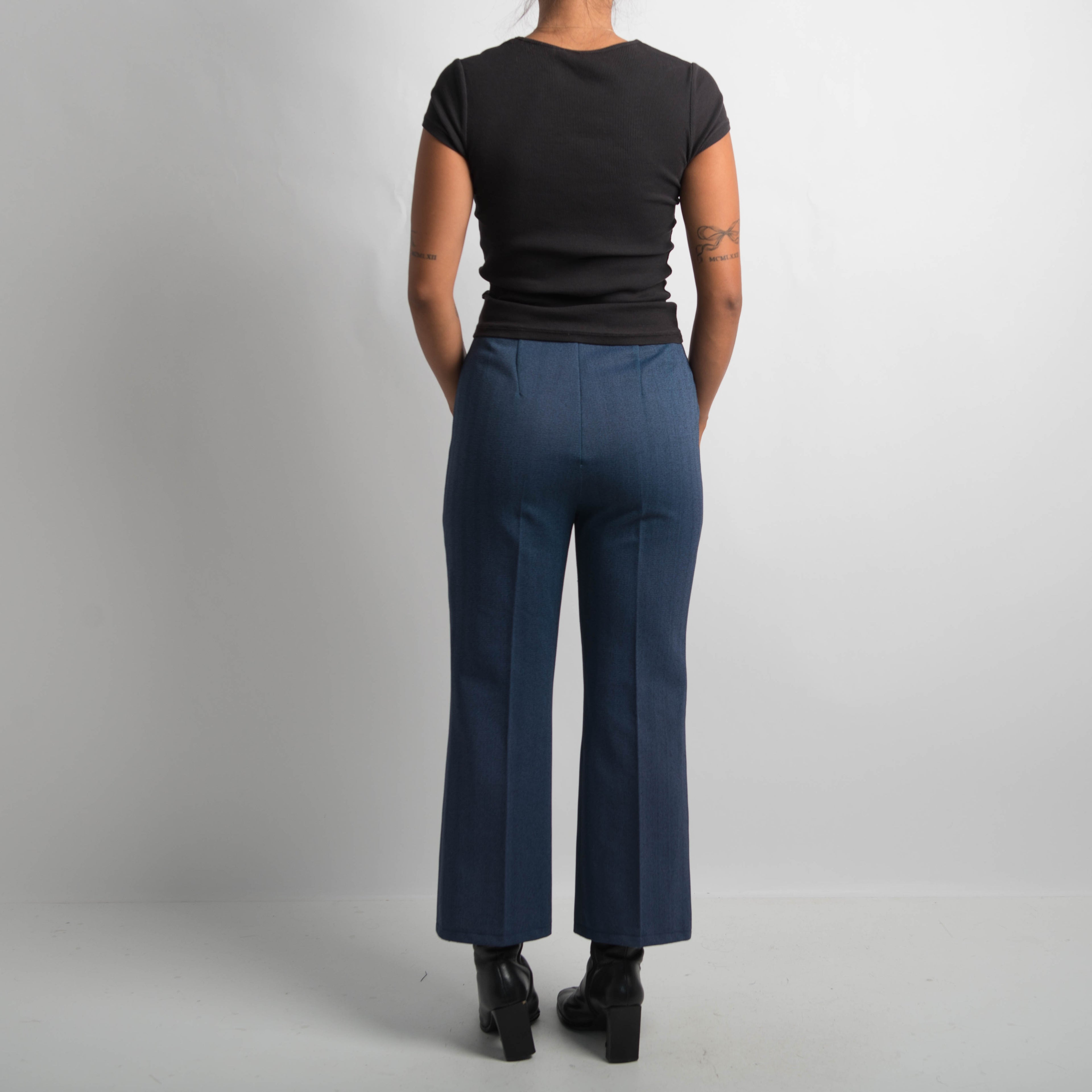 BLUE STRAIGHT LEG PANTS