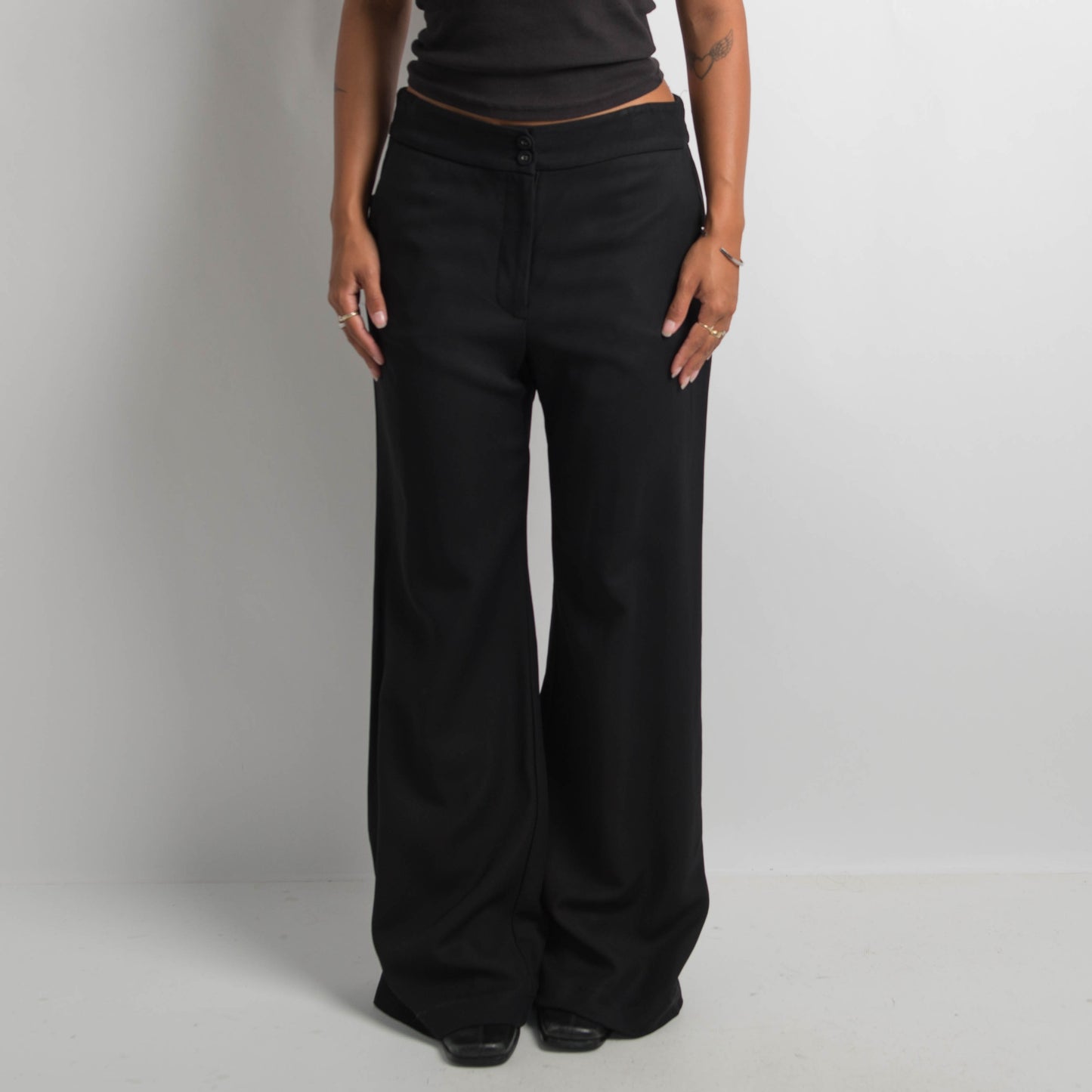 BLACK WIDE LEG PANTS