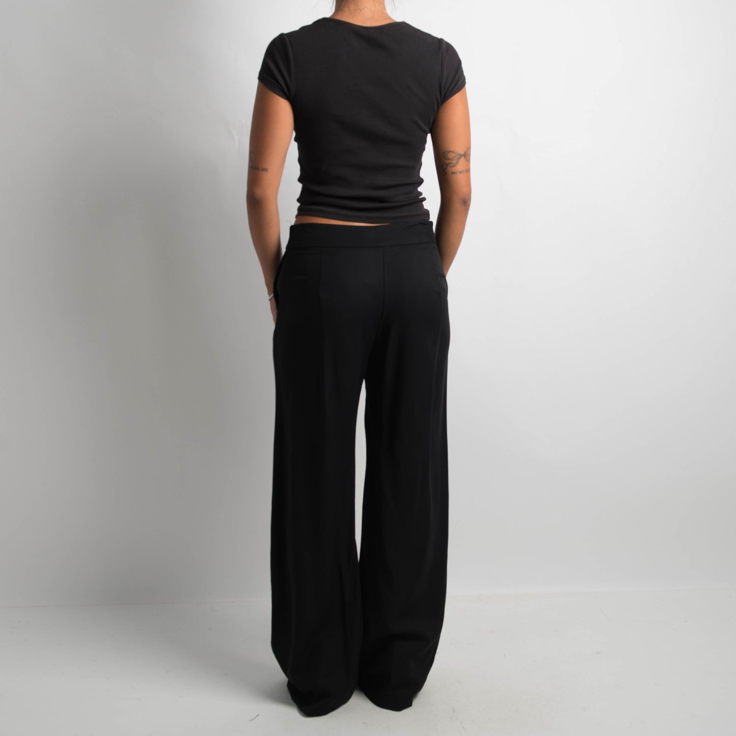 BLACK WIDE LEG PANTS