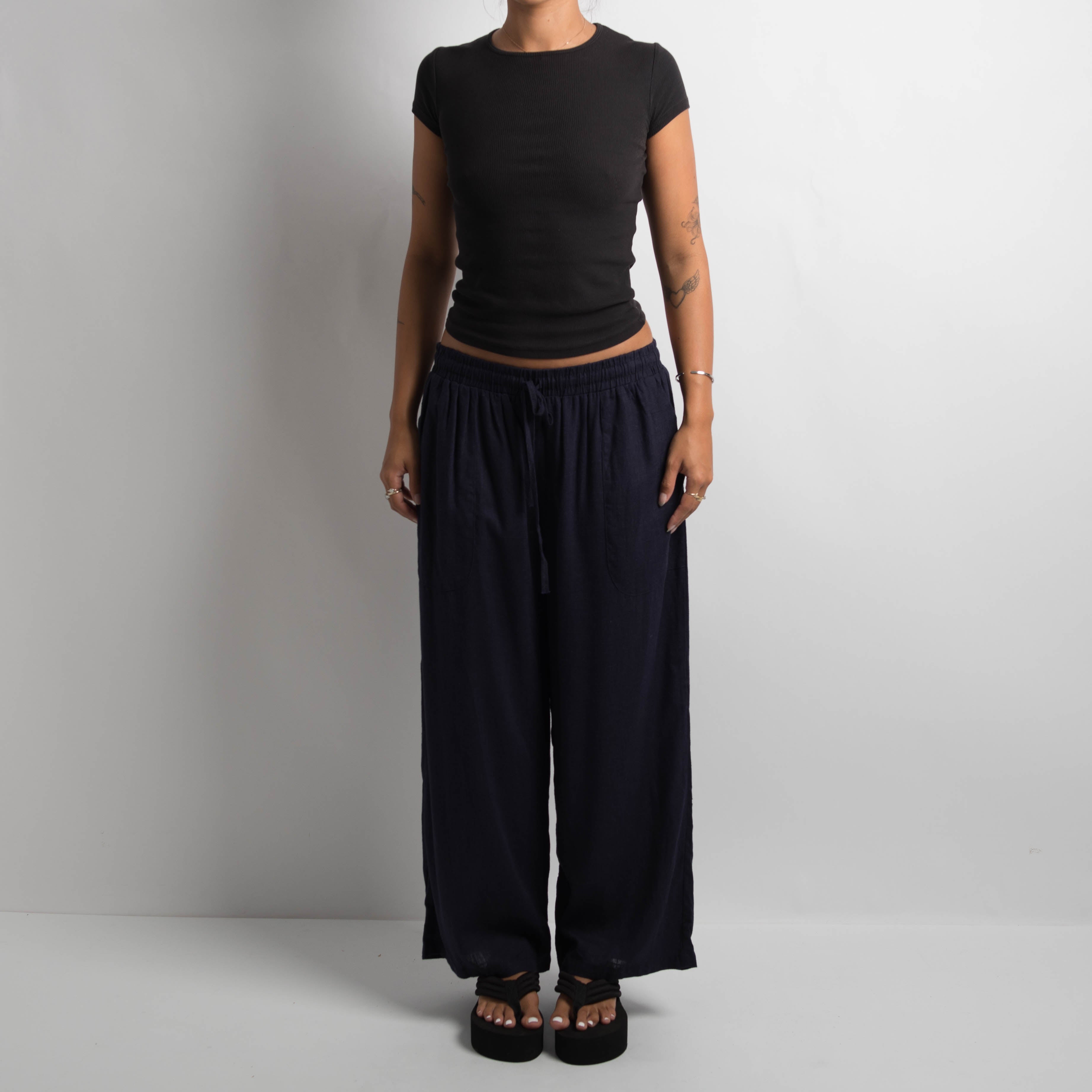 DARK NAVY LINEN PANTS