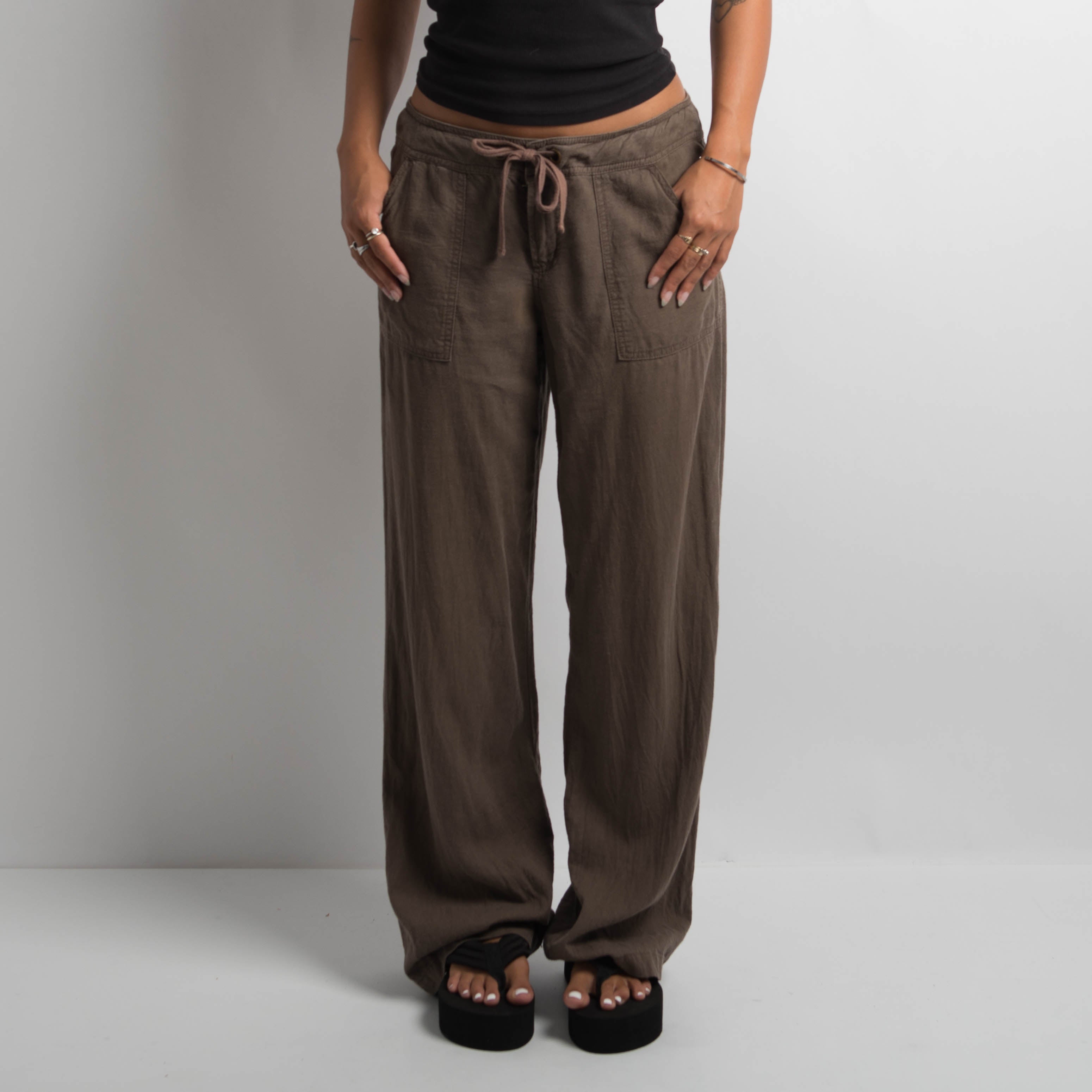 BROWN LINEN PANTS
