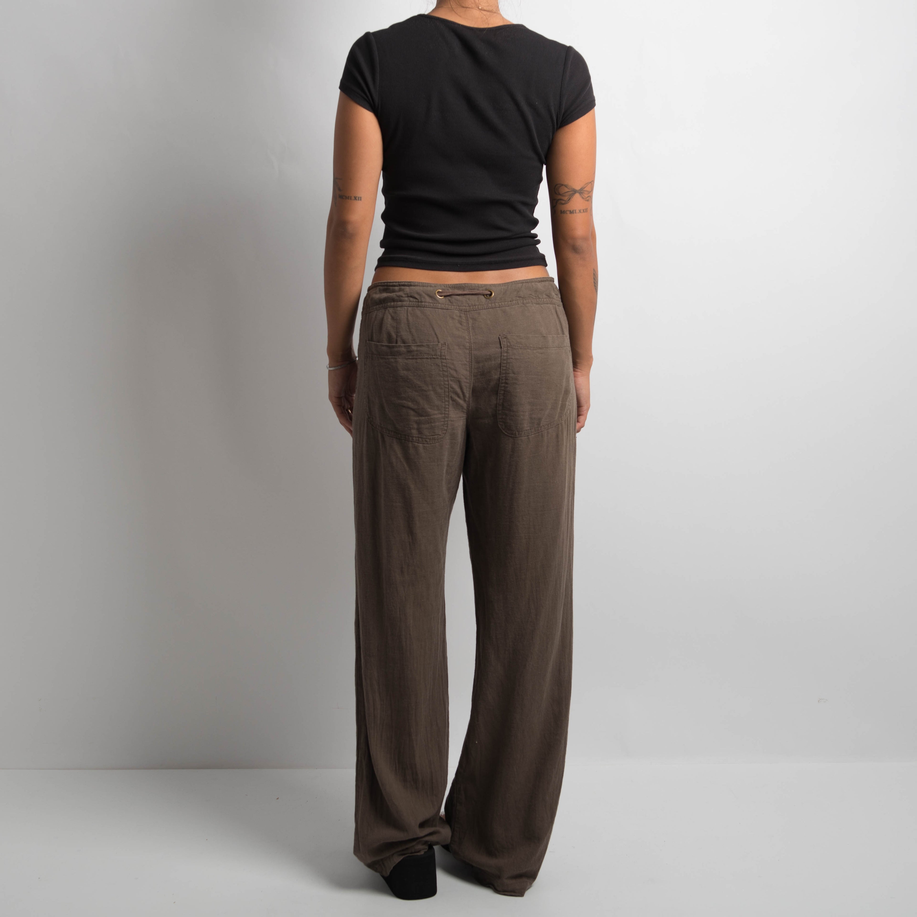 BROWN LINEN PANTS