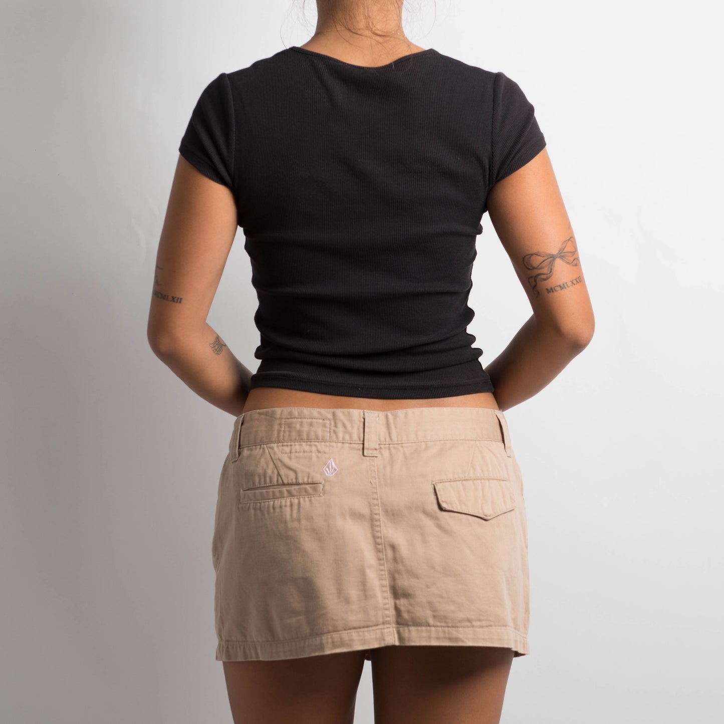 BEIGE MINI SKIRT
