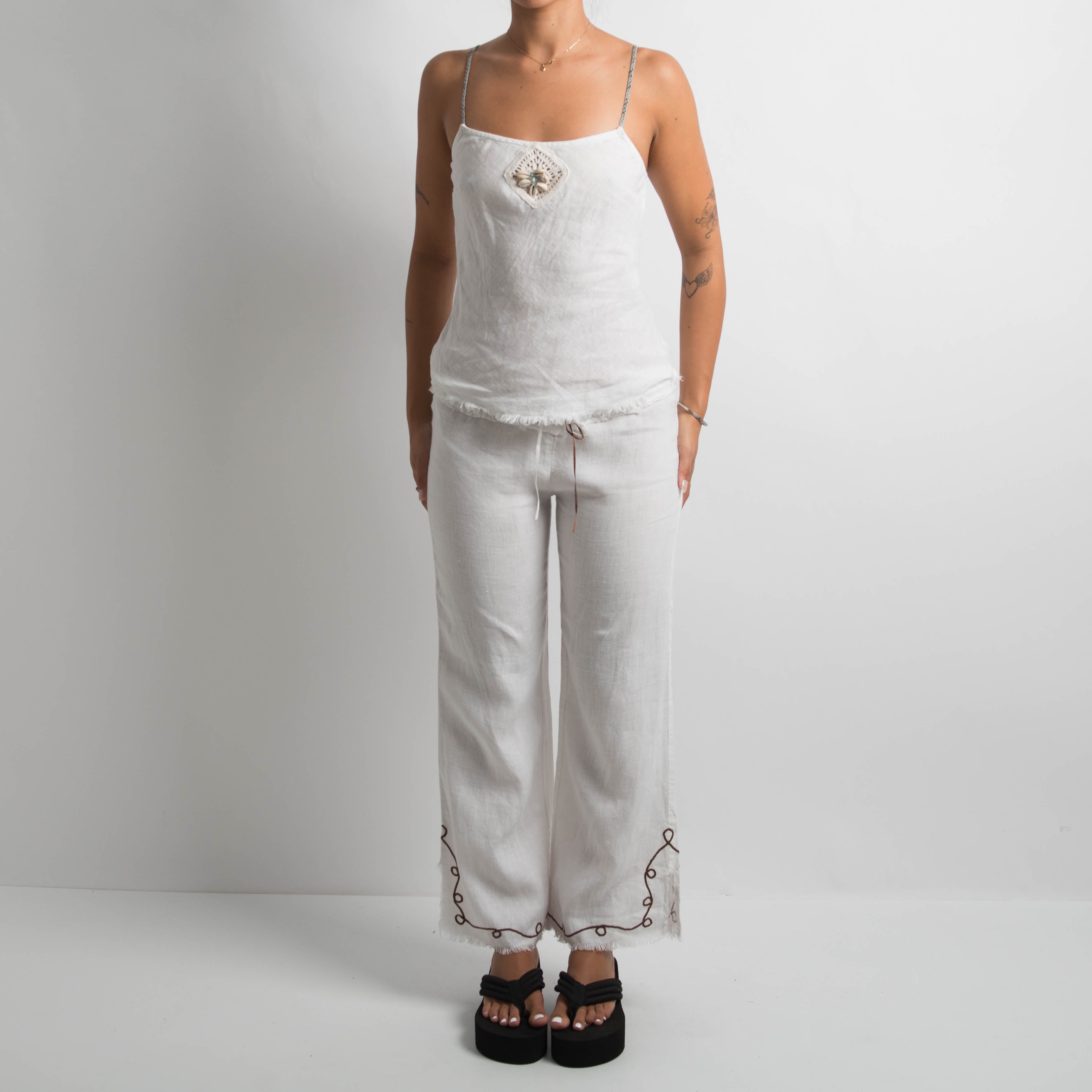 WHITE LINEN 2 PIECE SET