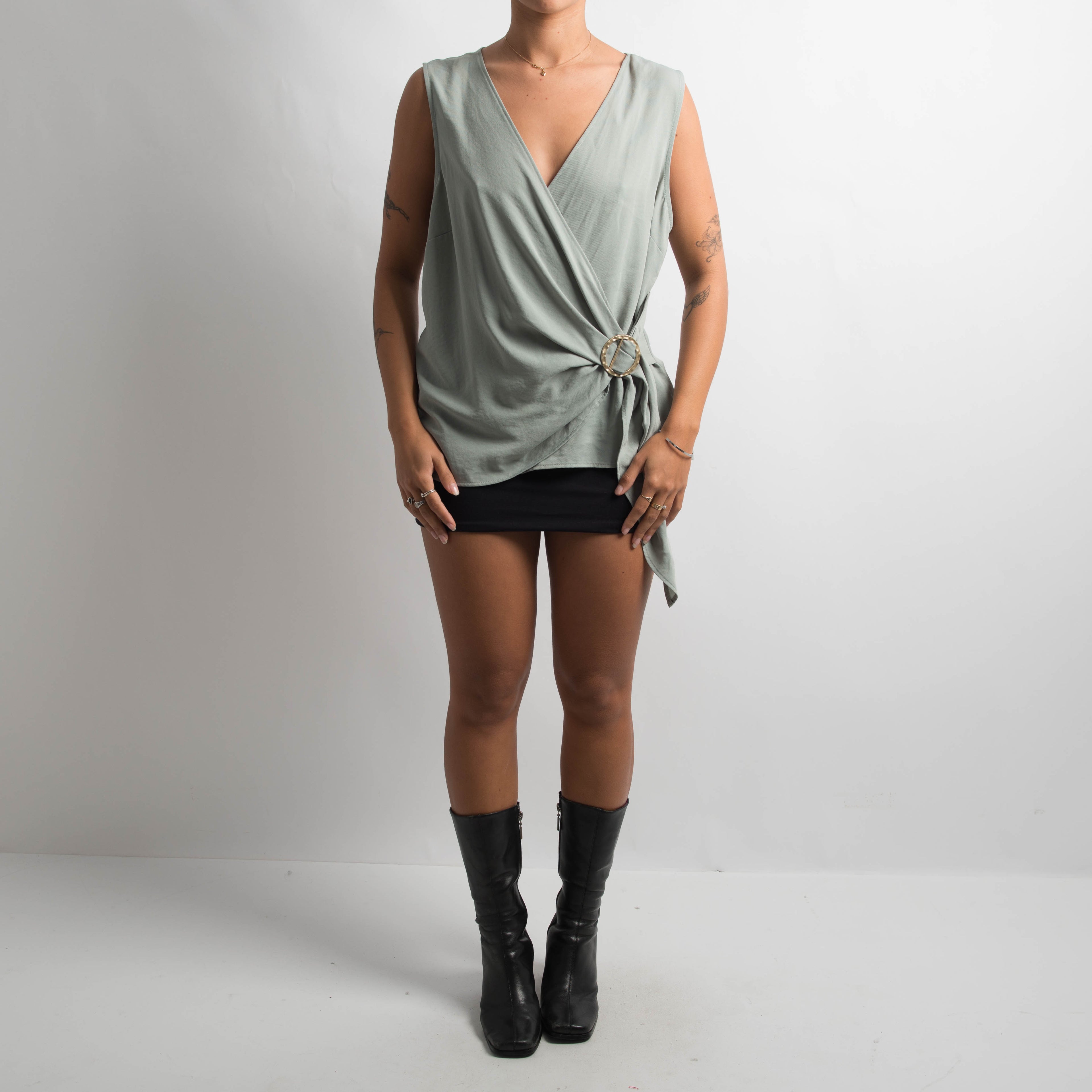 MUTED GREEN O RING TOP