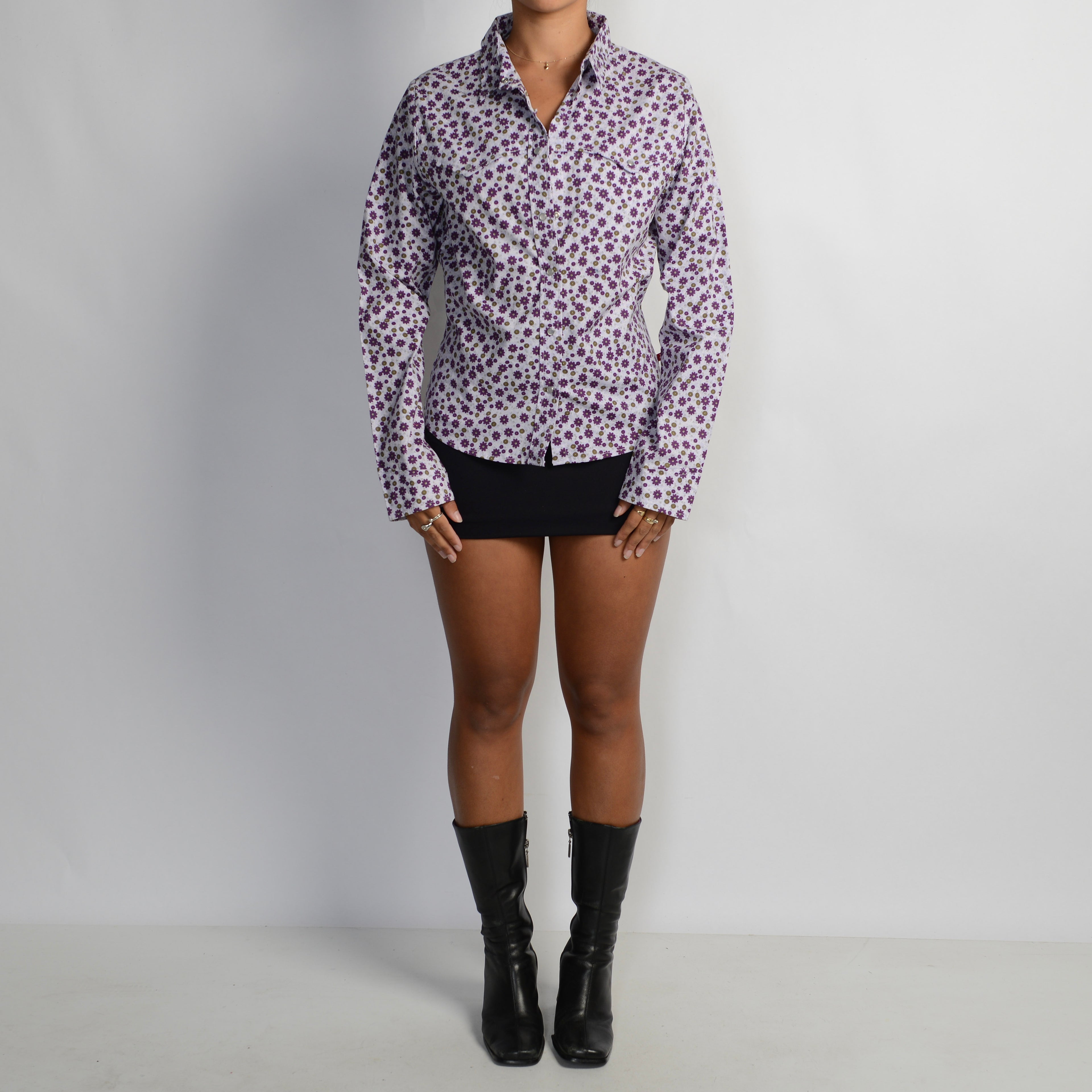 PURPLE FLORAL BLOUSE