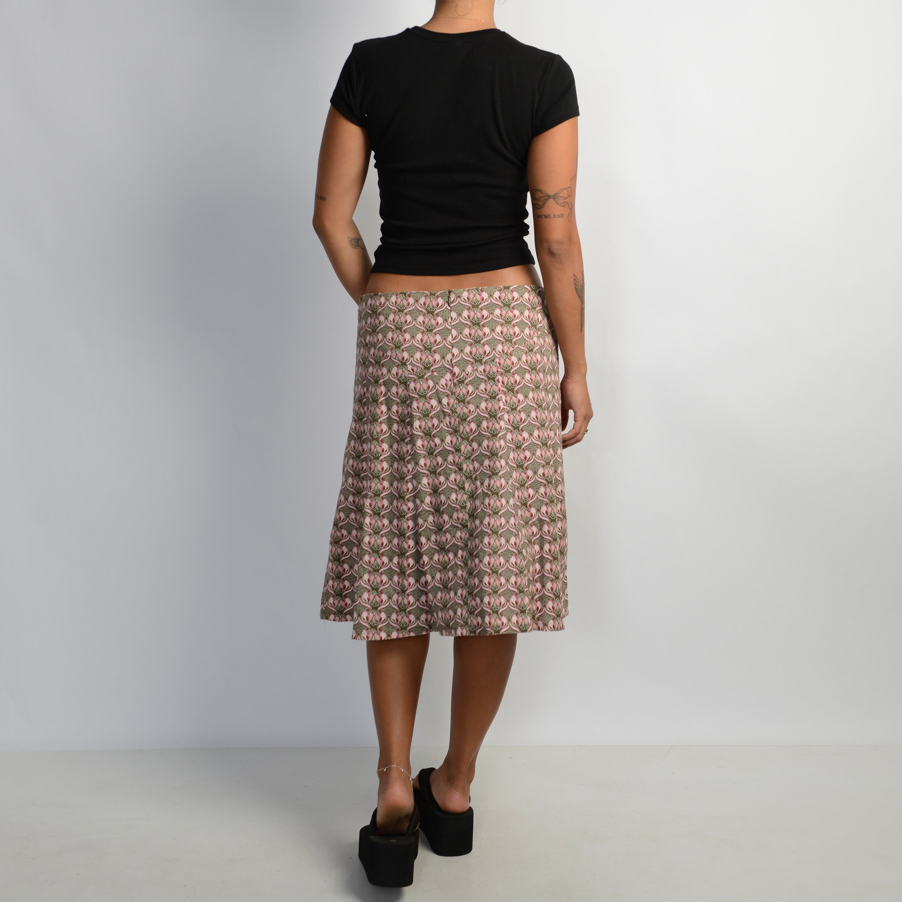 FLORAL A-LINE MIDI SKIRT