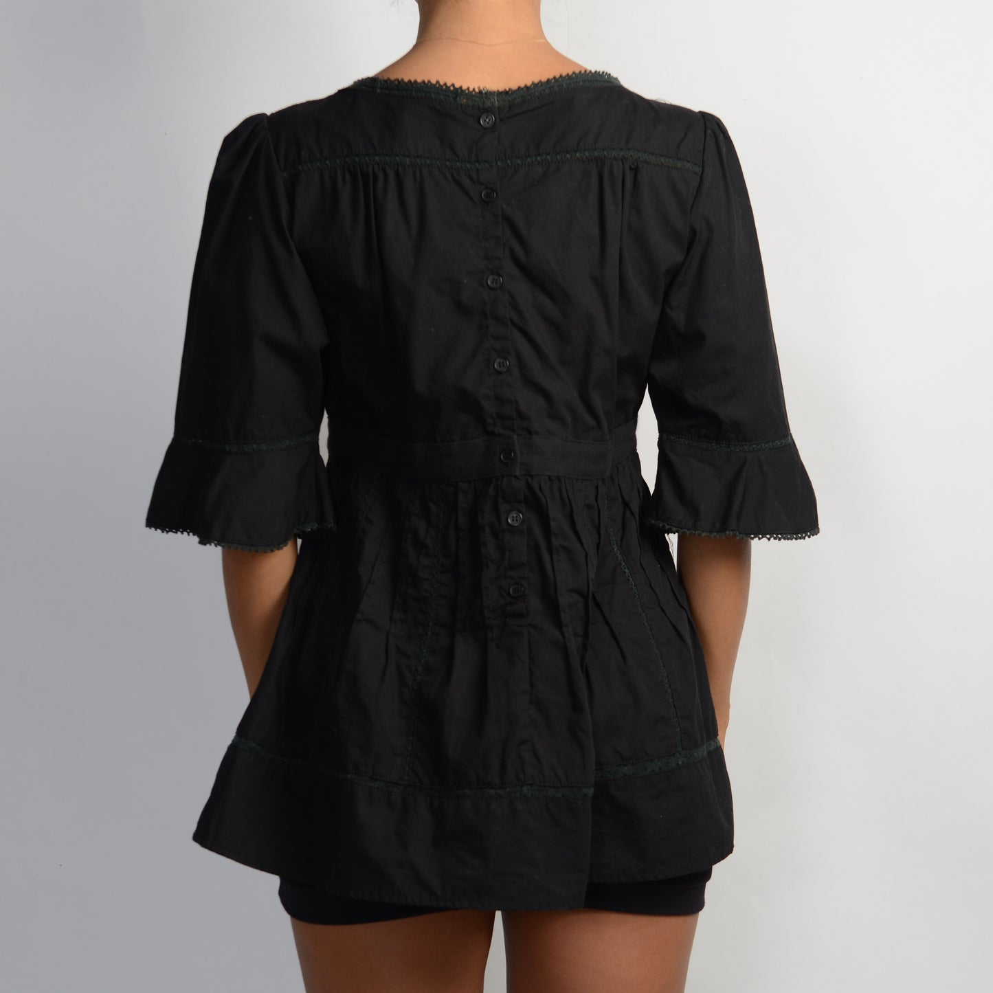 BLACK BABYDOLL TOP