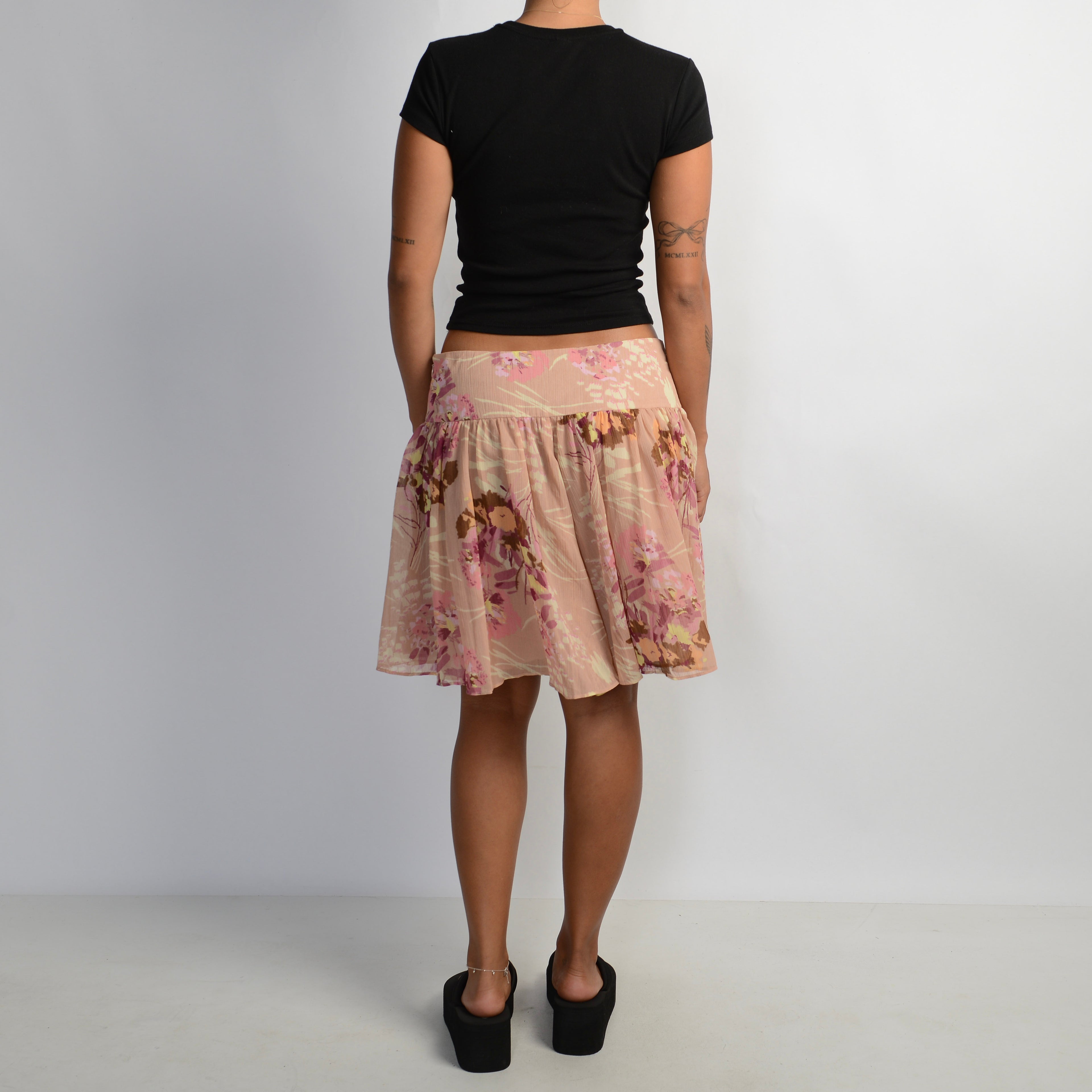 PINK FLORAL SKIRT
