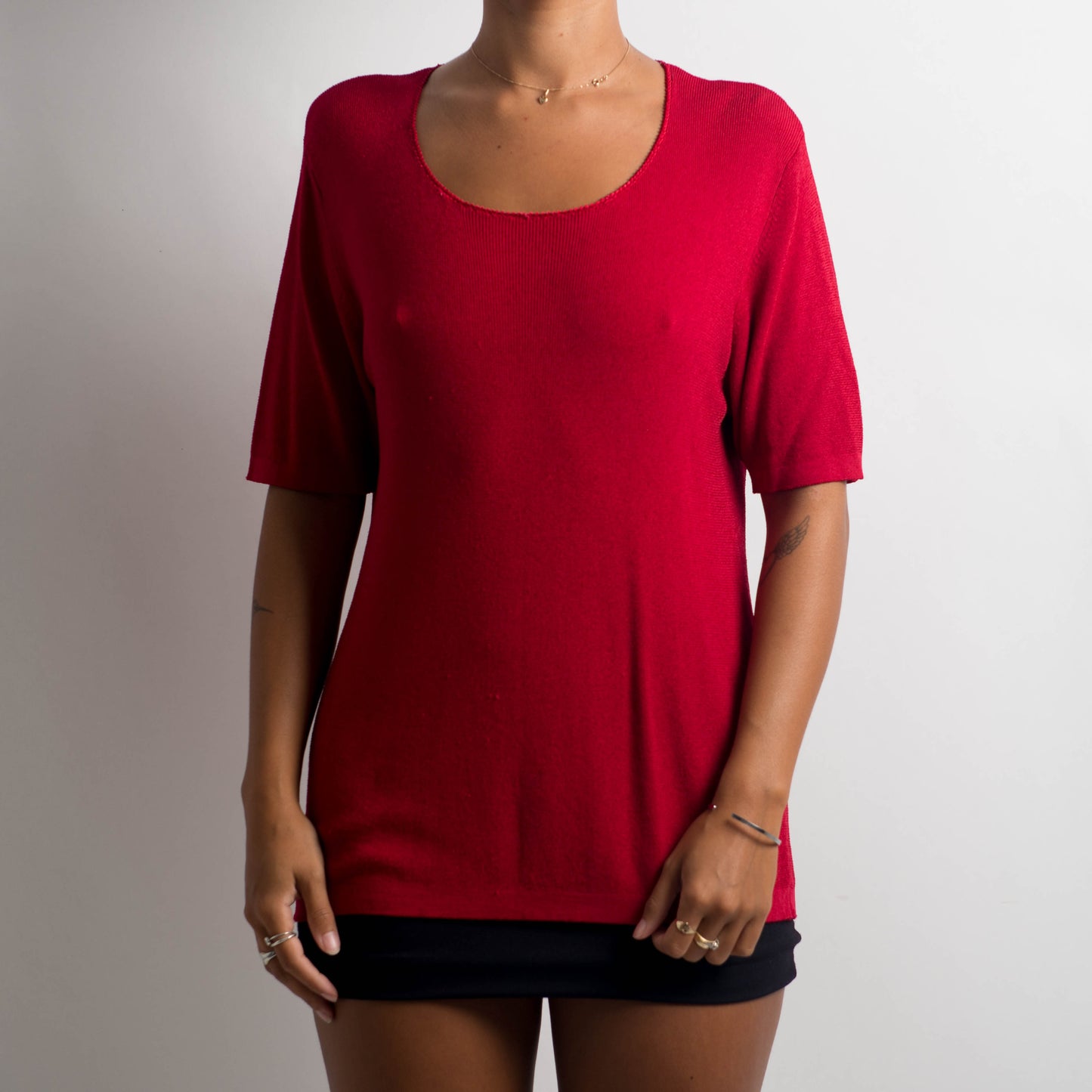 RED KNIT TWIN SET