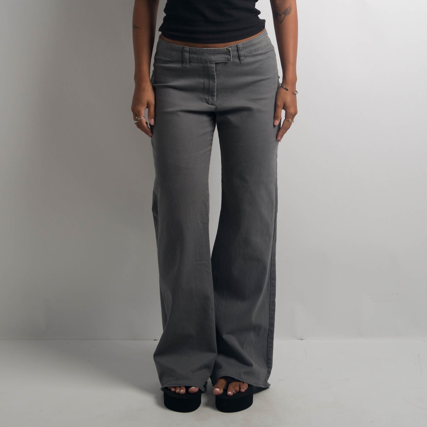 GREY BOOTCUT TROUSERS