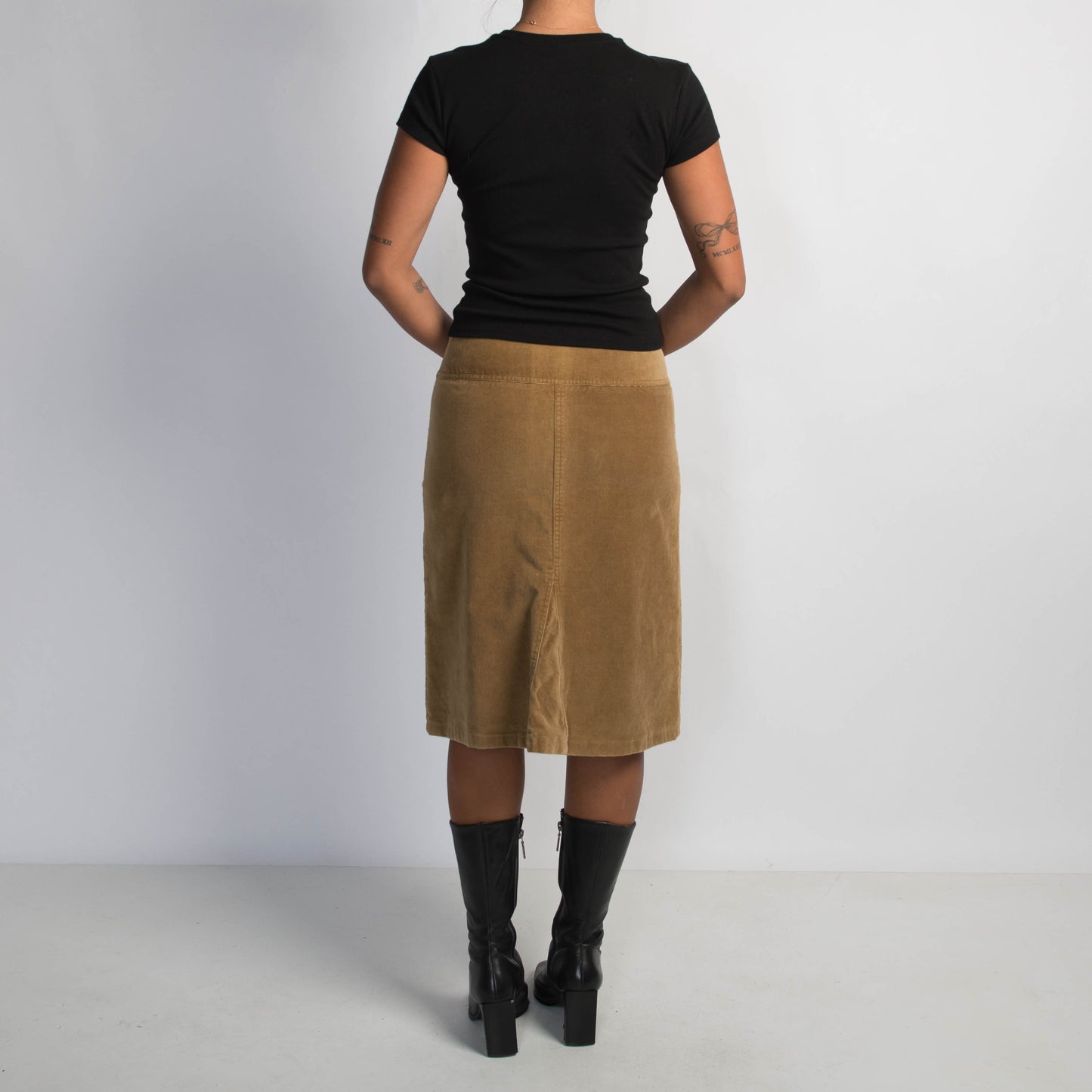MICRO CORDUROY MIDI SKIRT