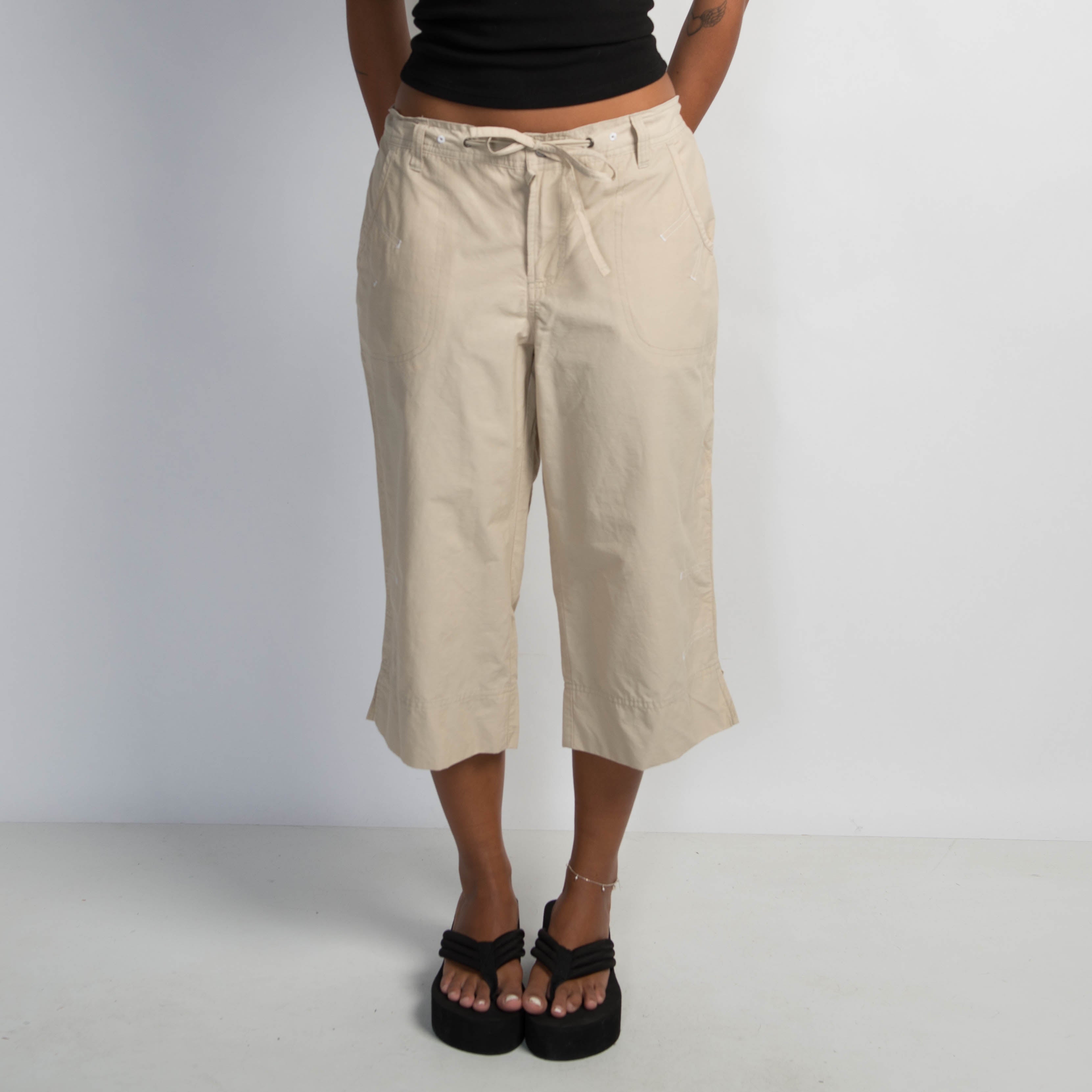 CREAM CROP TROUSERS