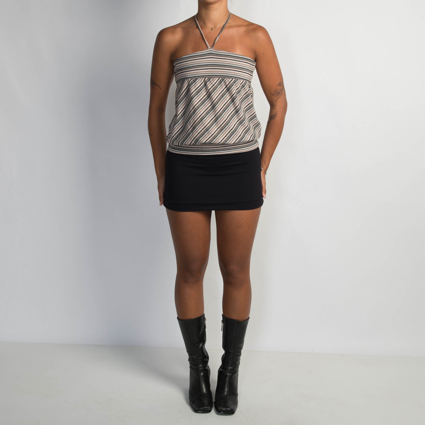 STRIPE HALTER TOP