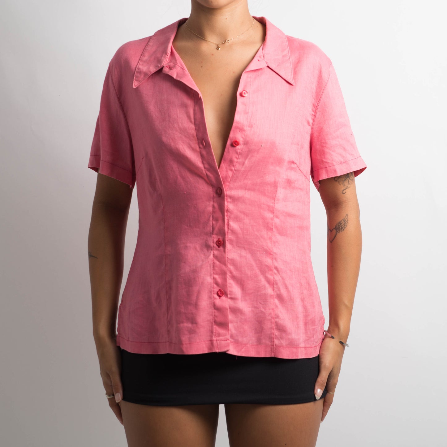 PINK SHORT SLEEVE BLOUSE