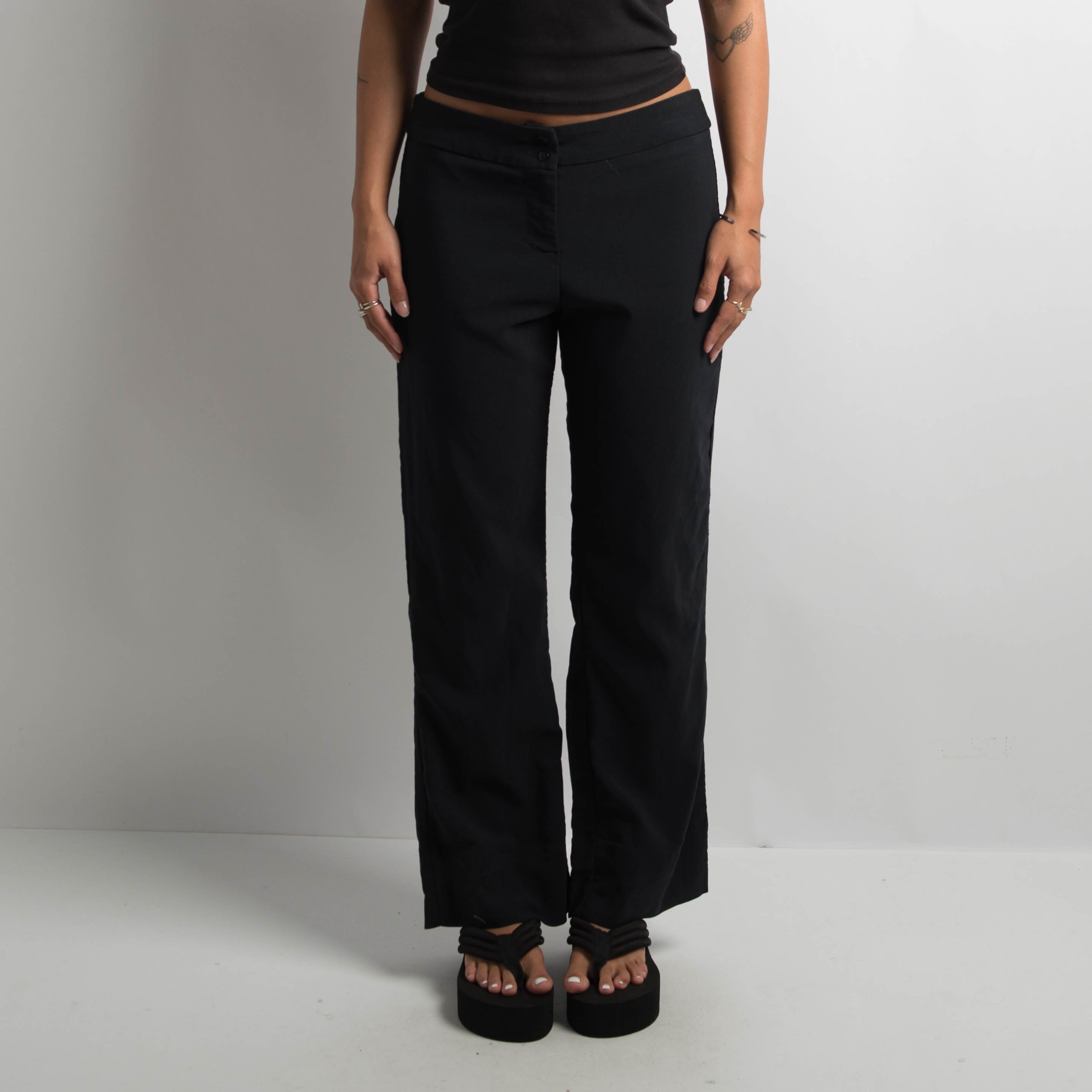 BLACK BOOTCUT TROUSERS