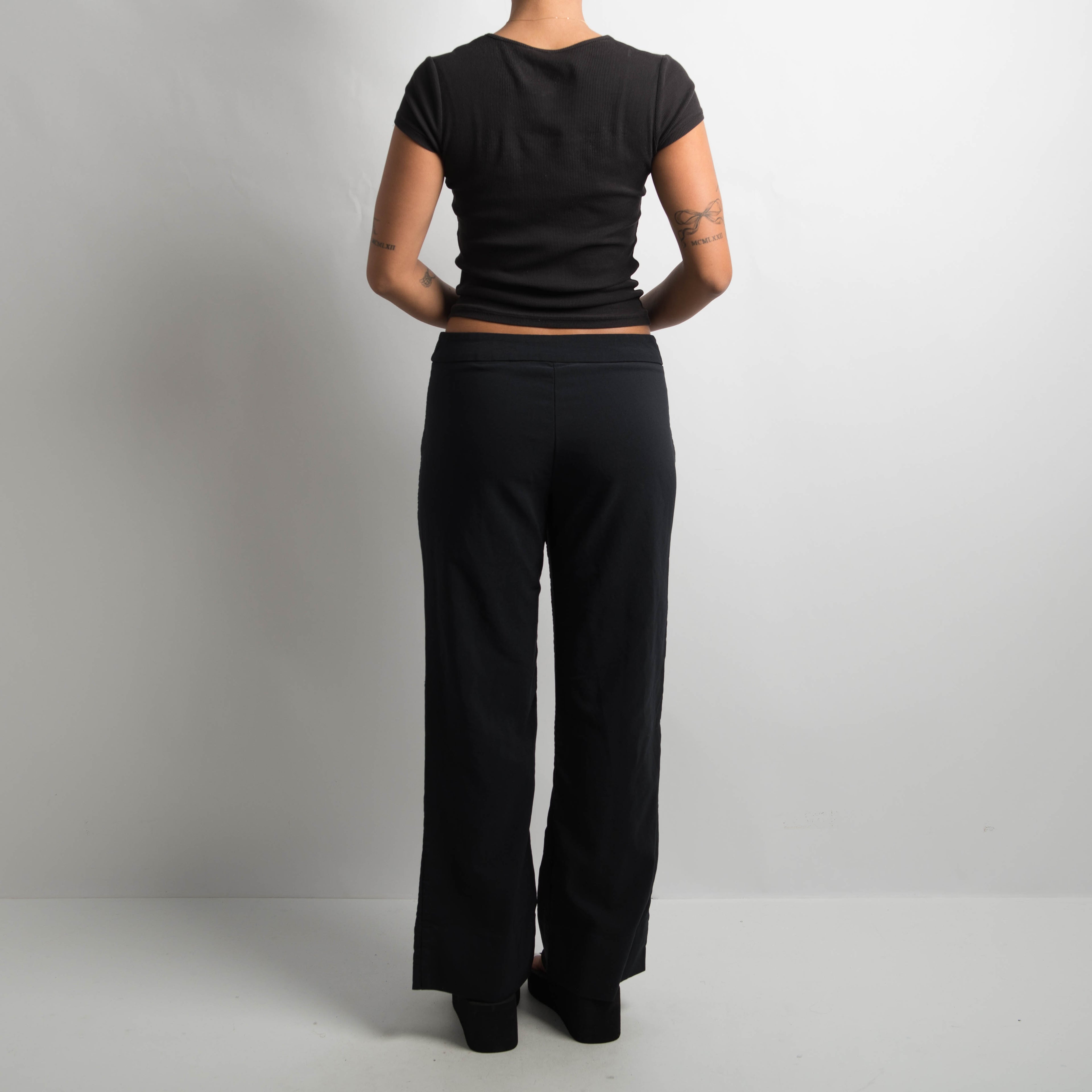 BLACK BOOTCUT TROUSERS