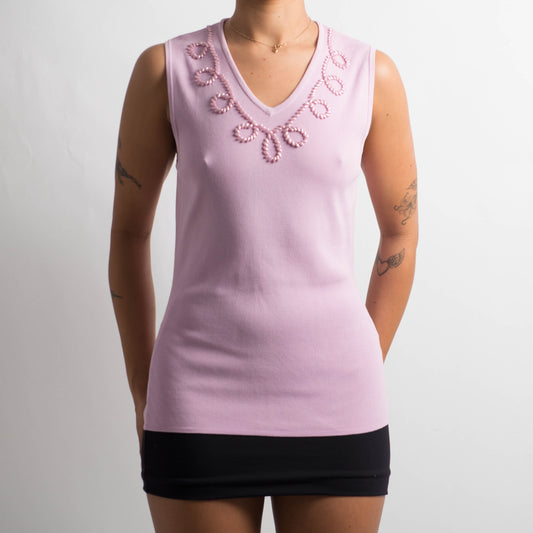 PINK BEADED TOP