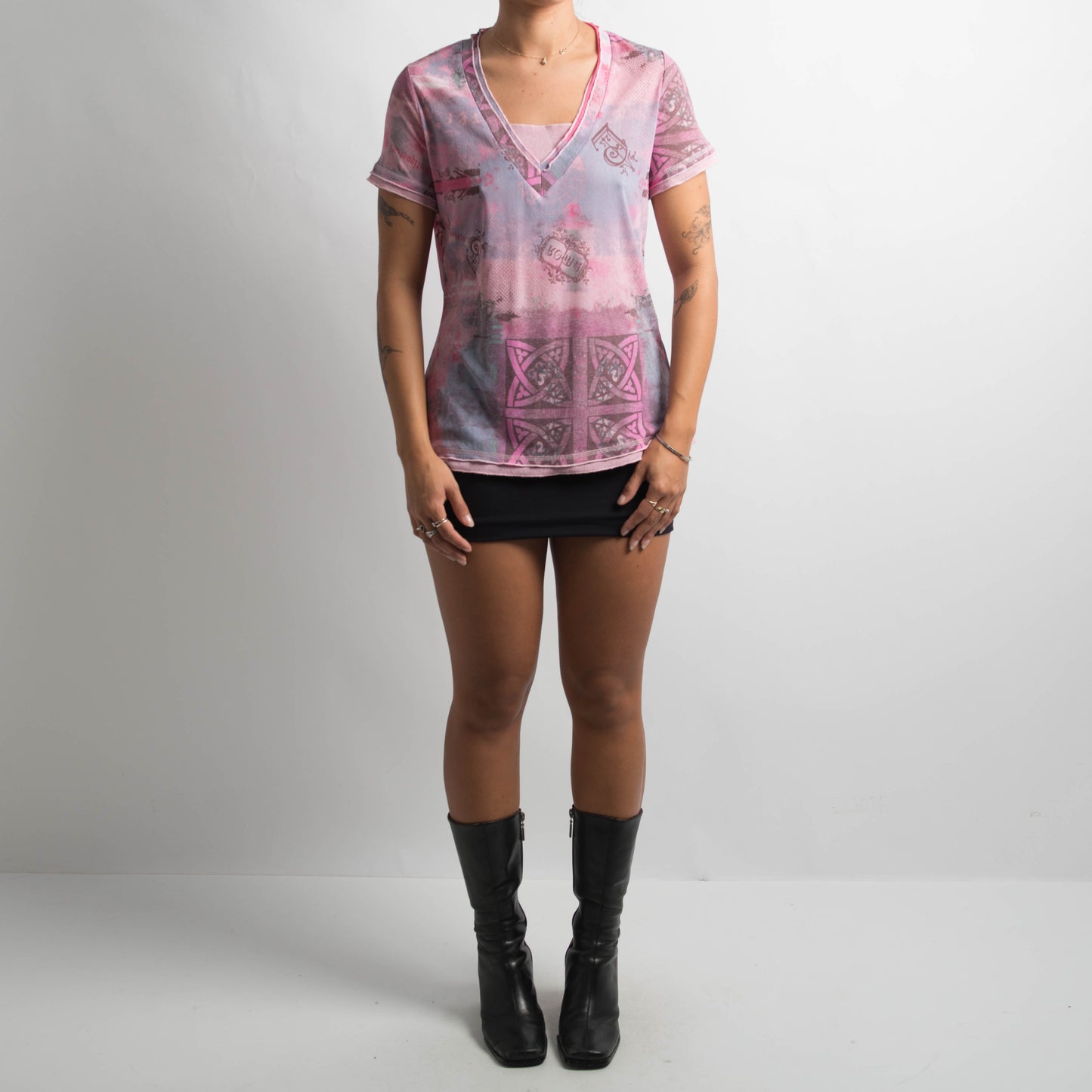 PINK MESH TOP