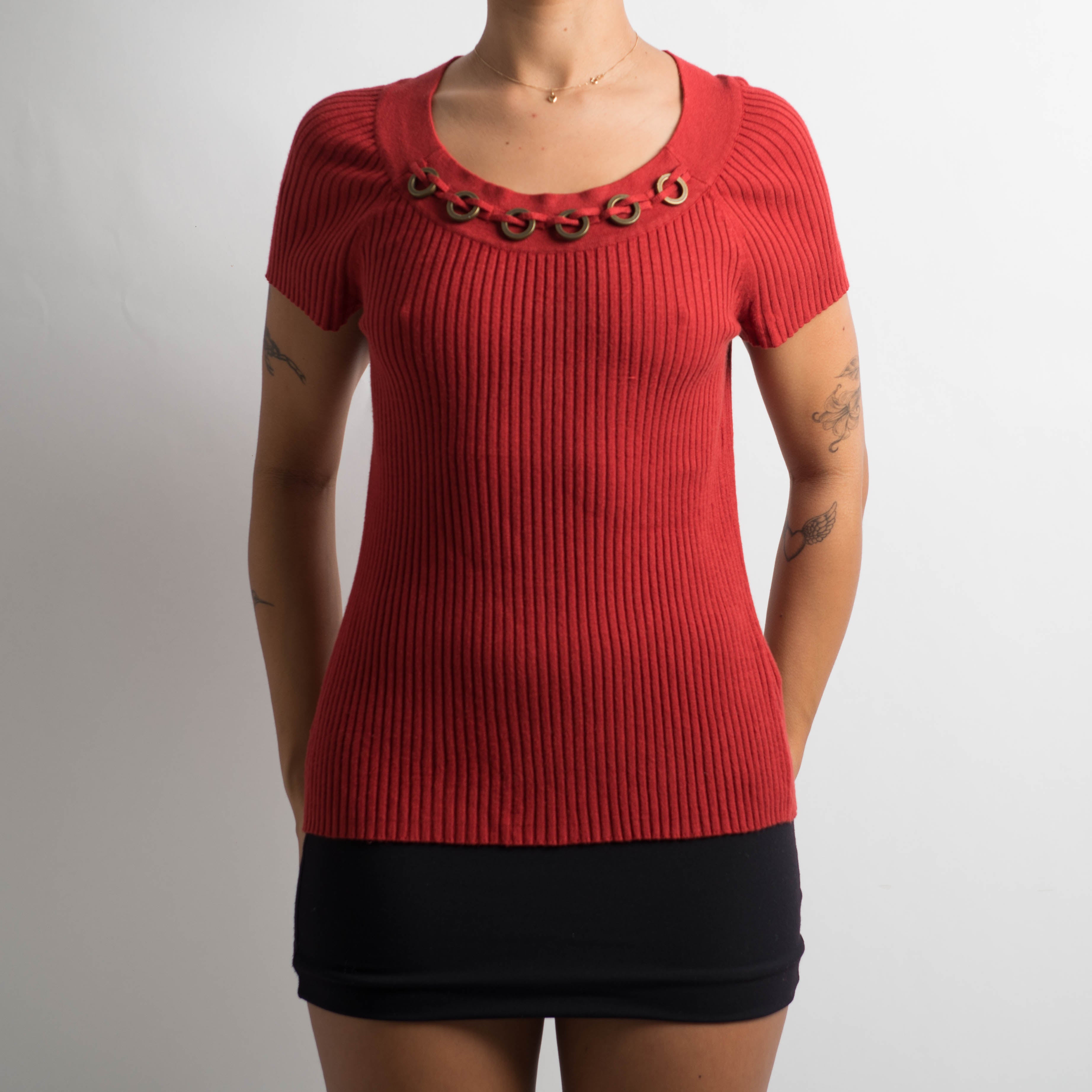 RUST RED KNIT TOP