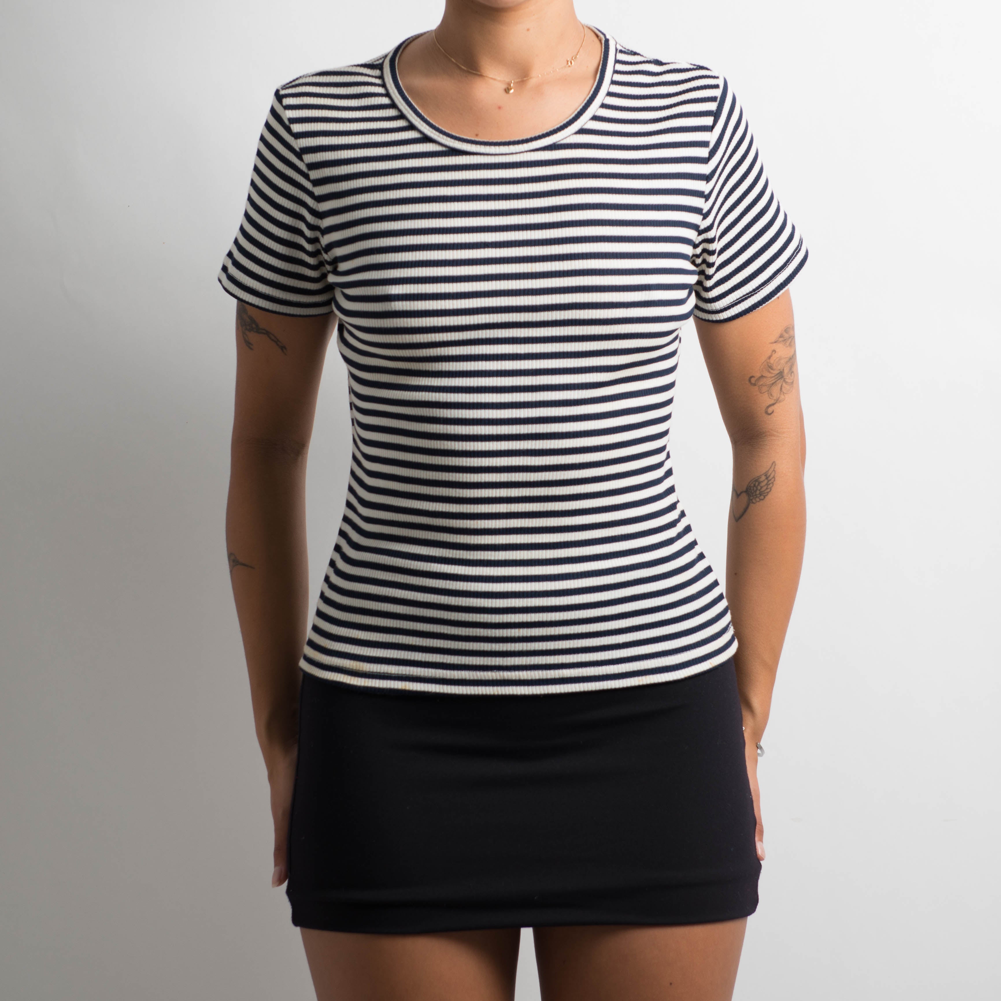 NAVY STRIPE BABY TEE