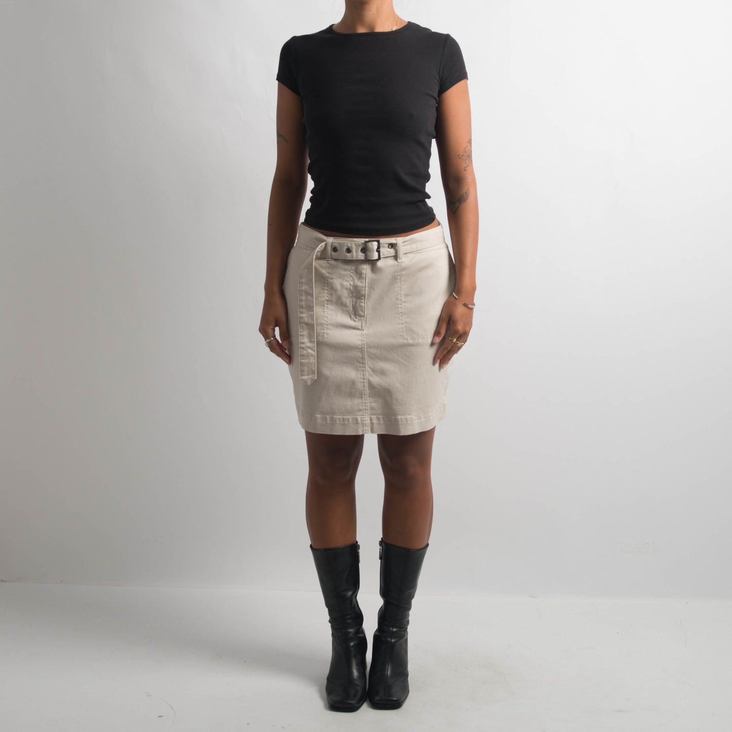 BEIGE CARGO SKIRT