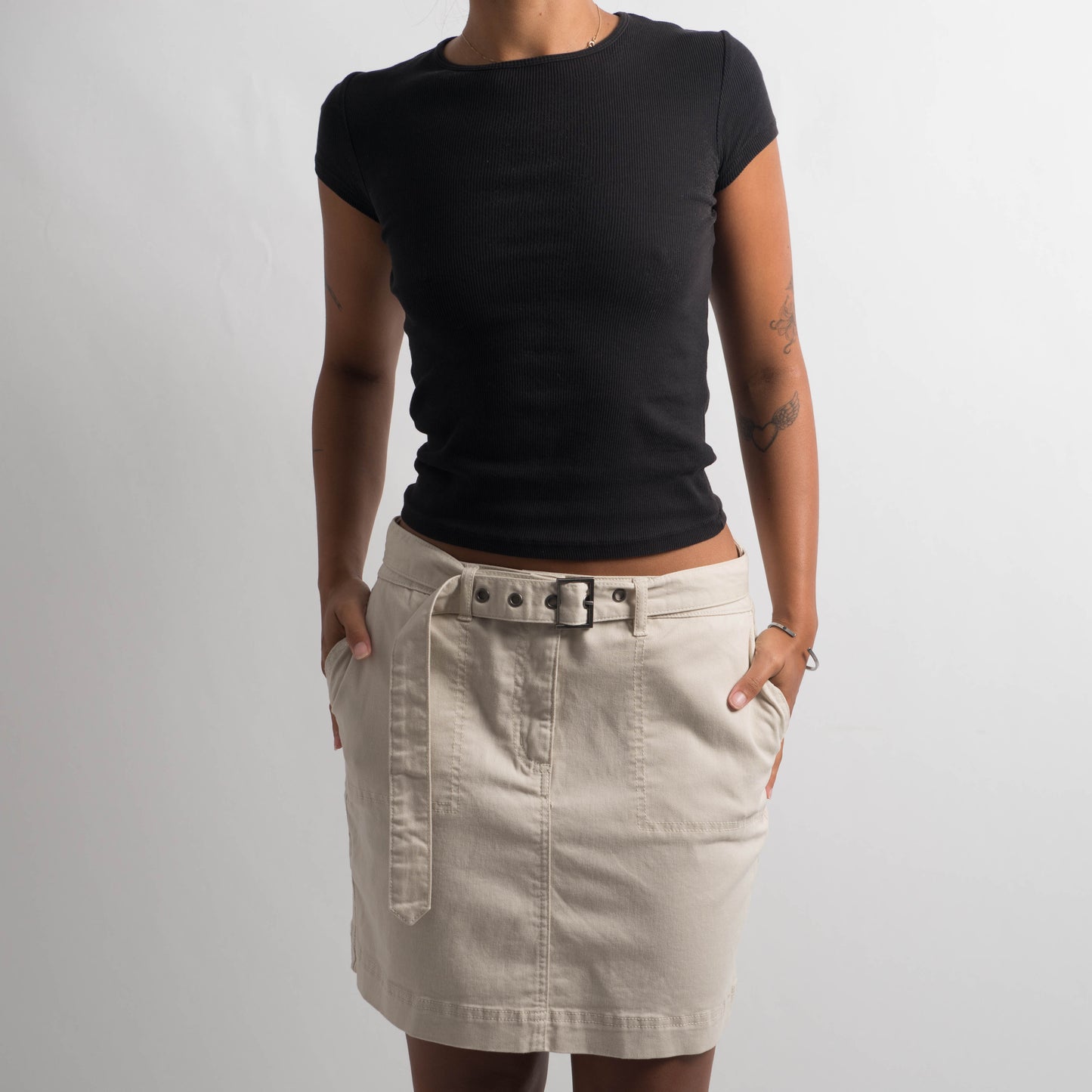 BEIGE CARGO SKIRT