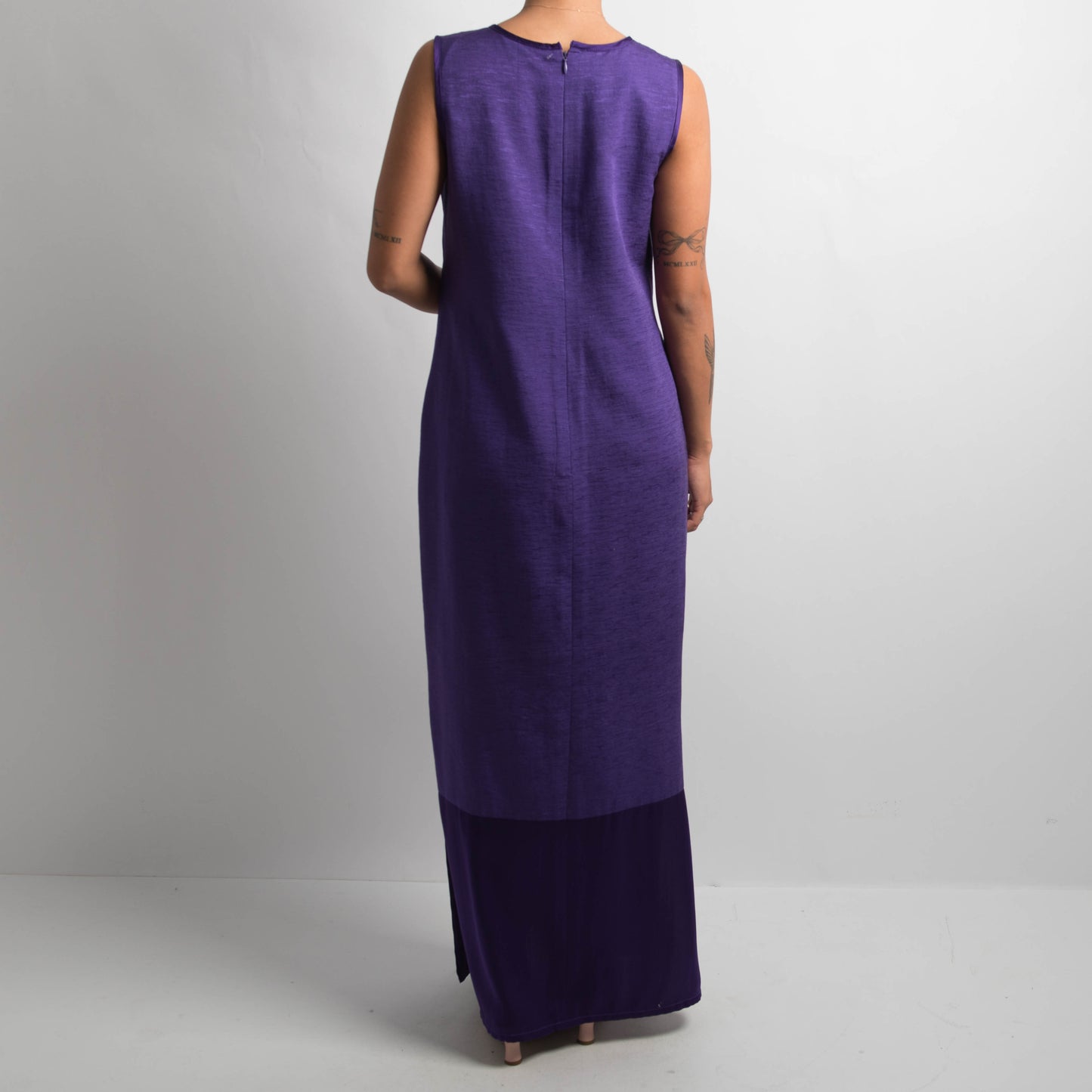 PURPLE SILK SHIFT DRESS
