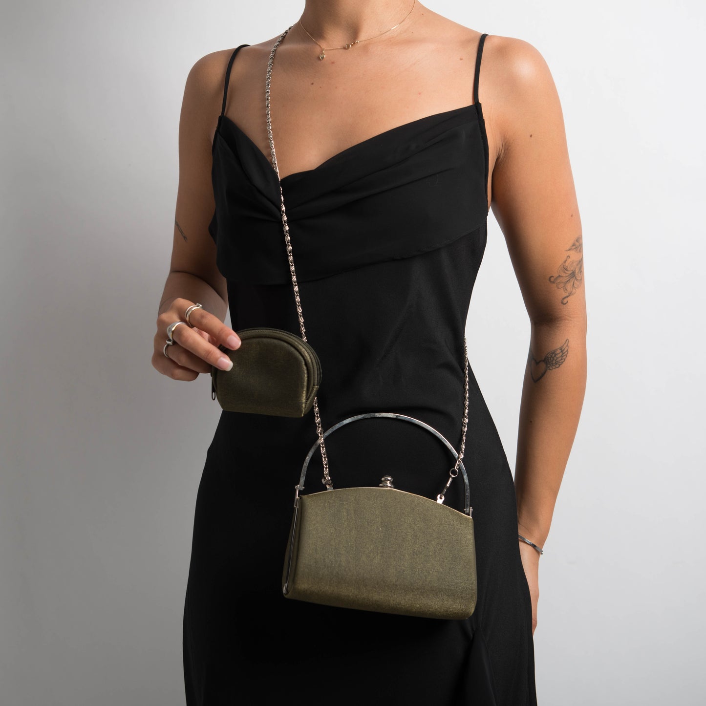 METALLIC STRUCTURED PURSE