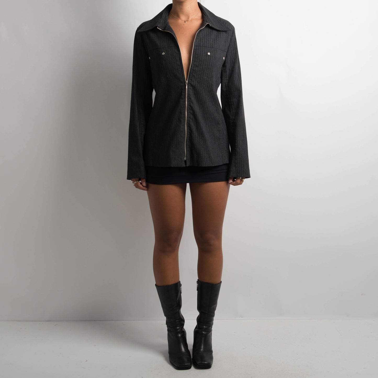 CHARCOAL STRIPED JACKET