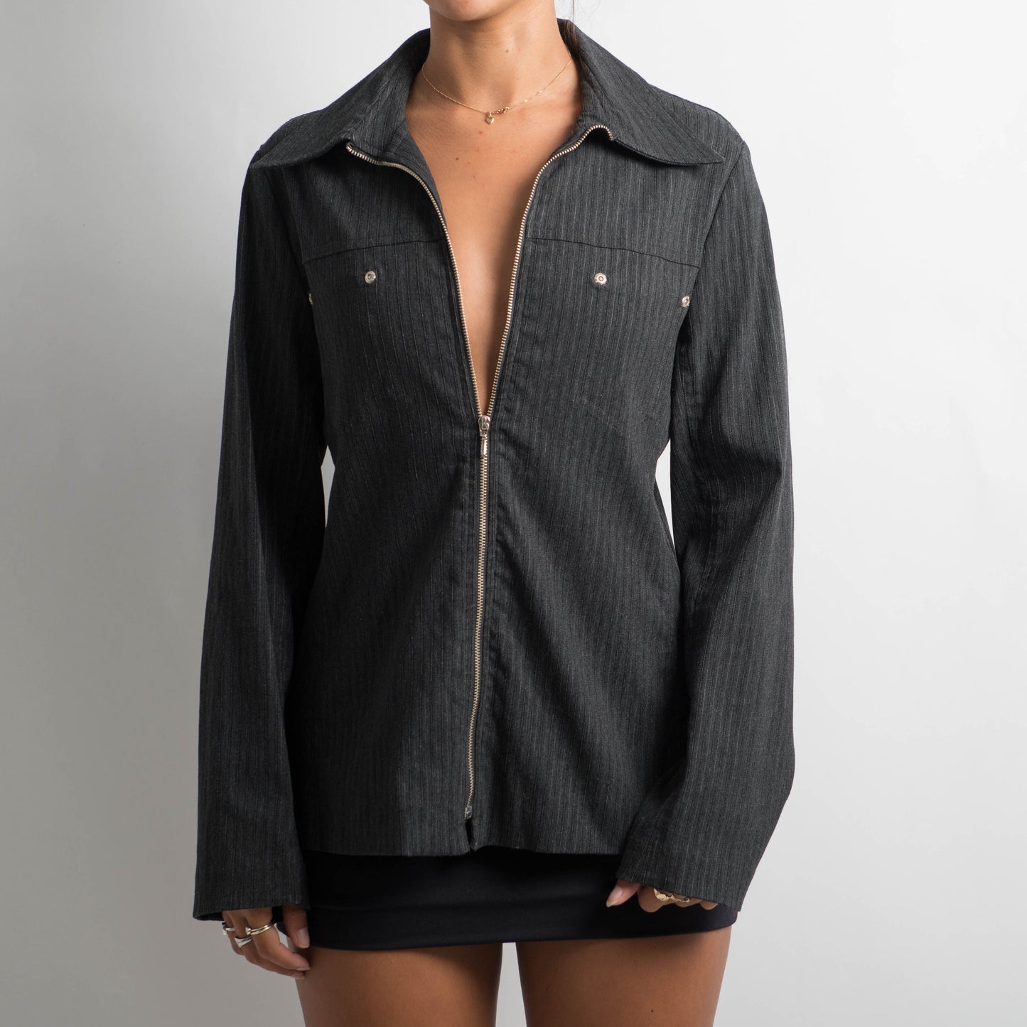 CHARCOAL STRIPED JACKET