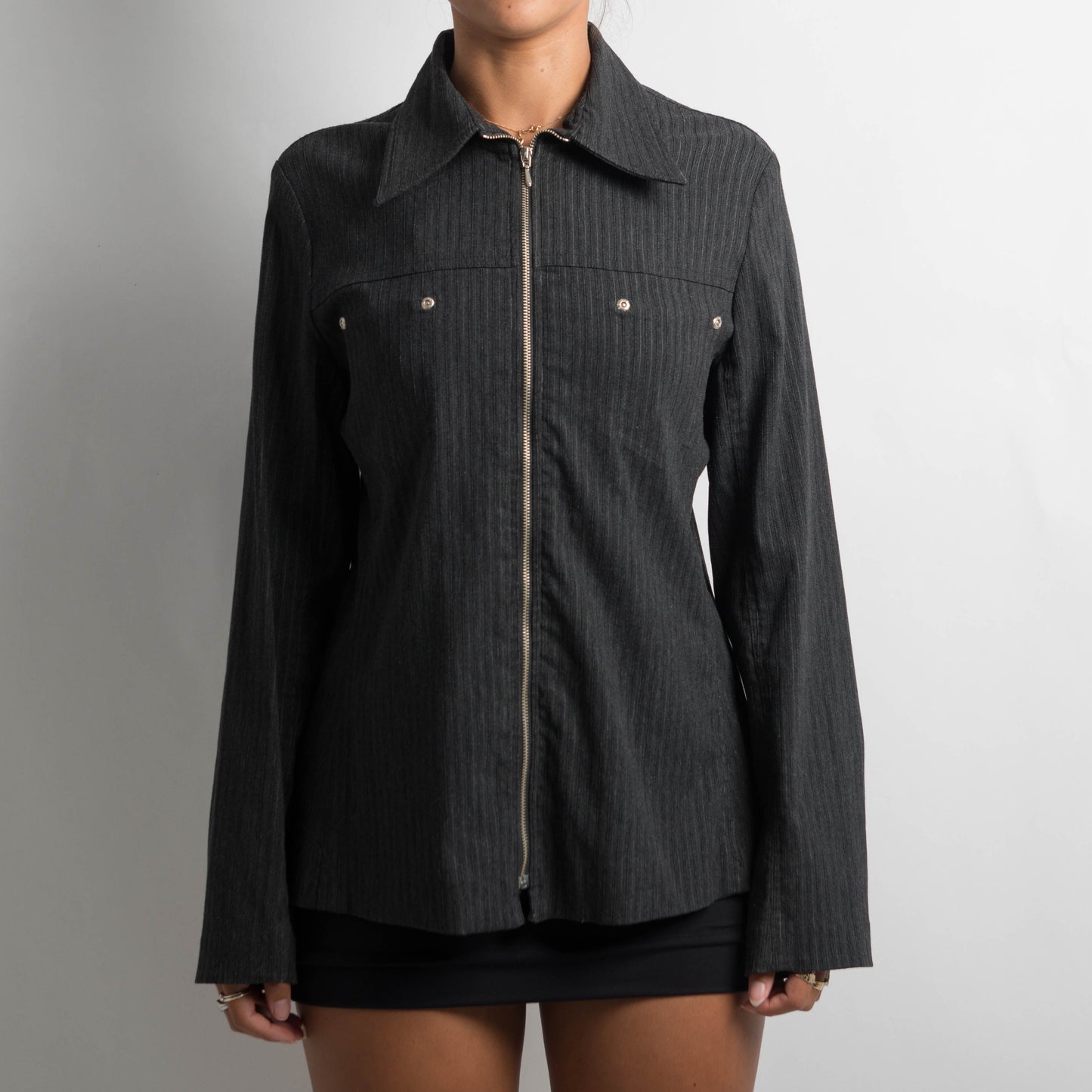 CHARCOAL STRIPED JACKET