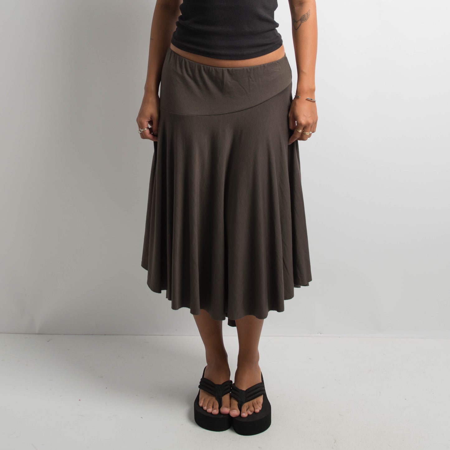 BROWN ASYMMETRIC SKIRT