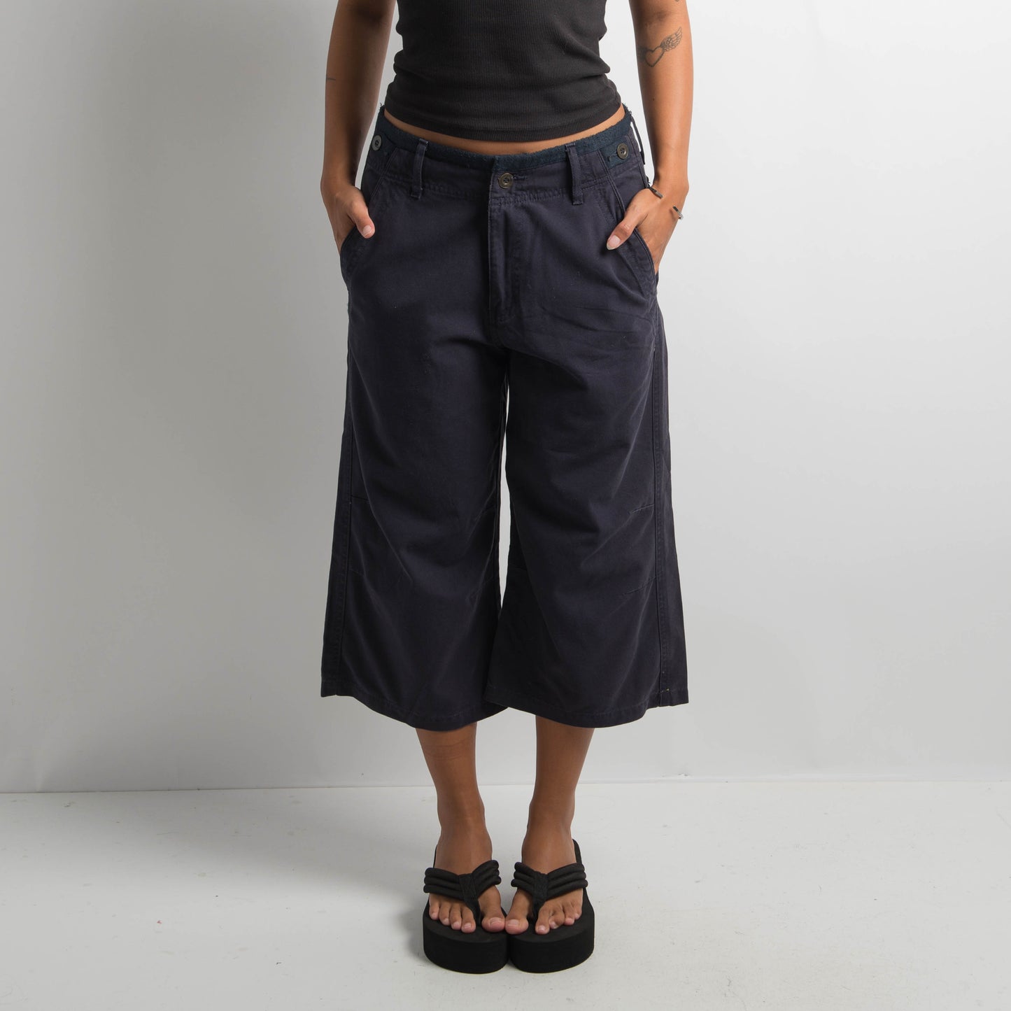 CROP WIDE LEG CARGO PANTS
