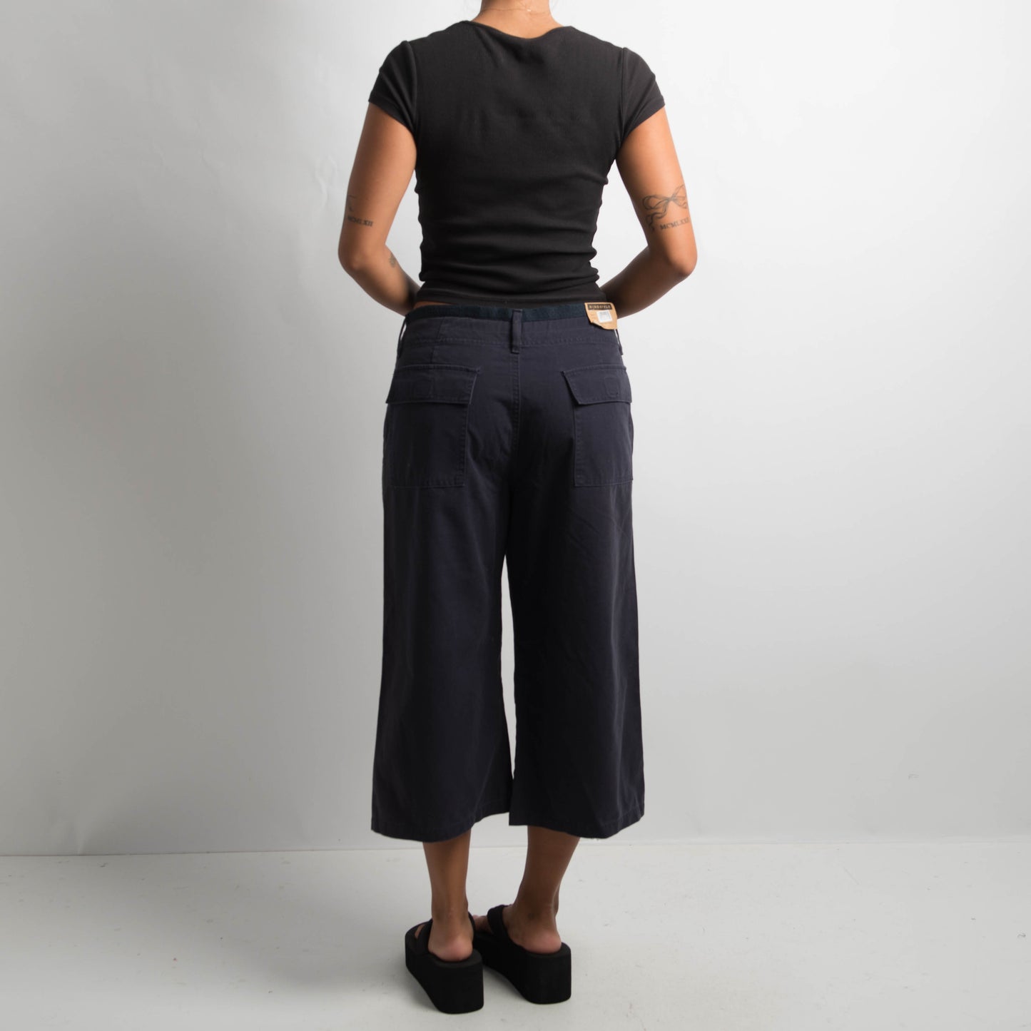 CROP WIDE LEG CARGO PANTS