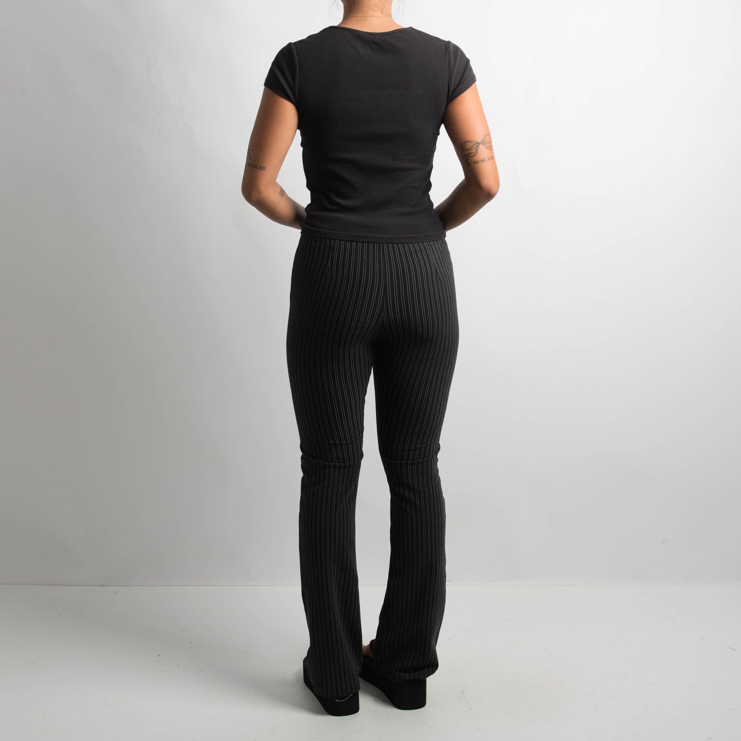 PINSTRIPE BOOTCUT PANTS