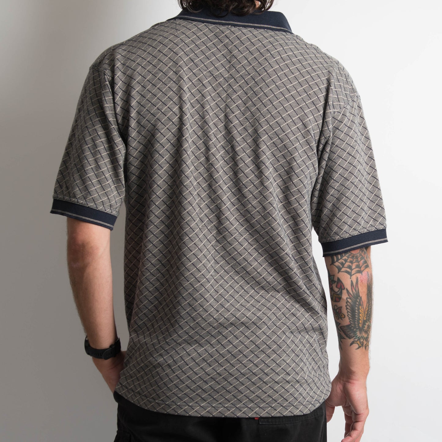 POLO À MOTIF BLEU MARINE