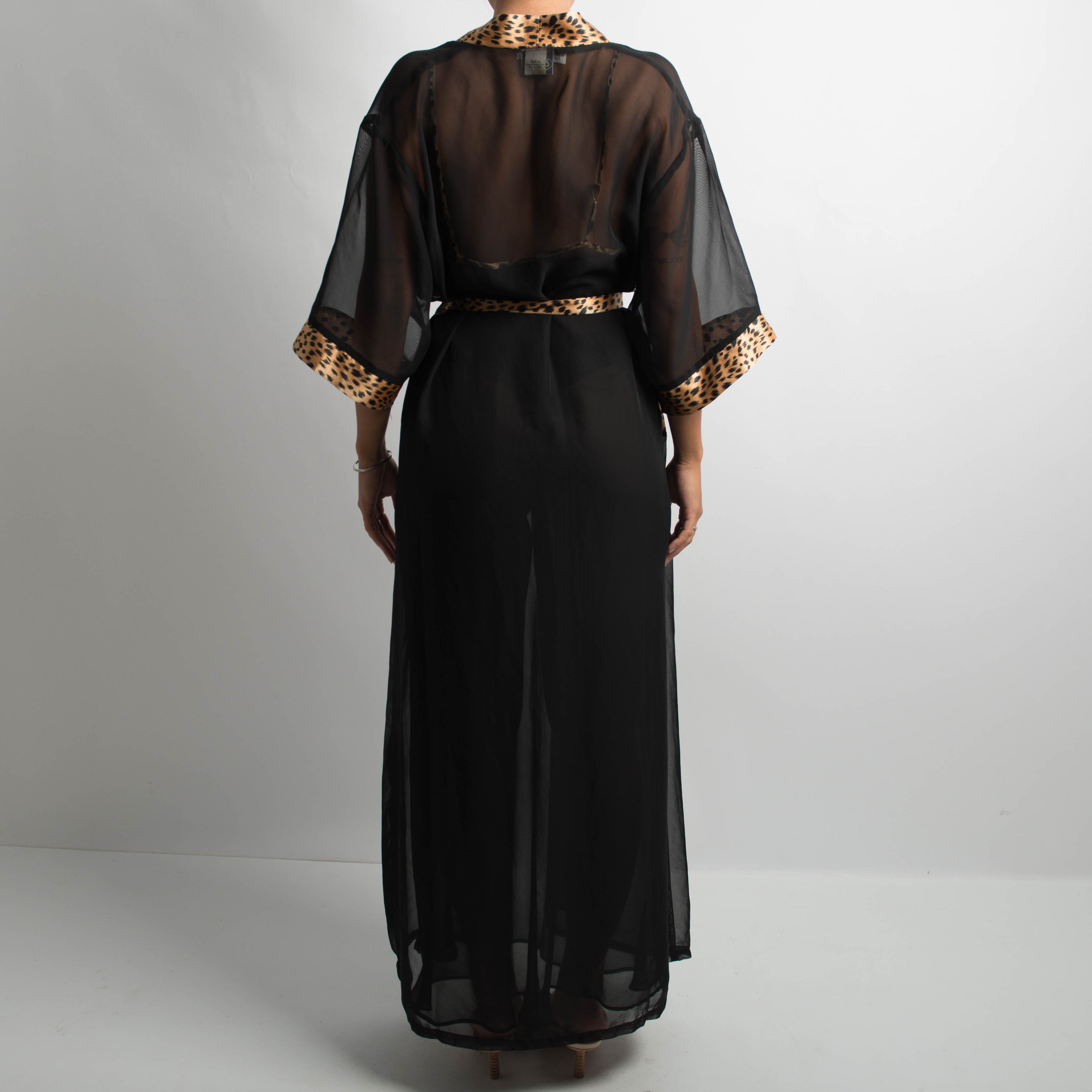 BLACK SHEER DRESS + ROBE SET