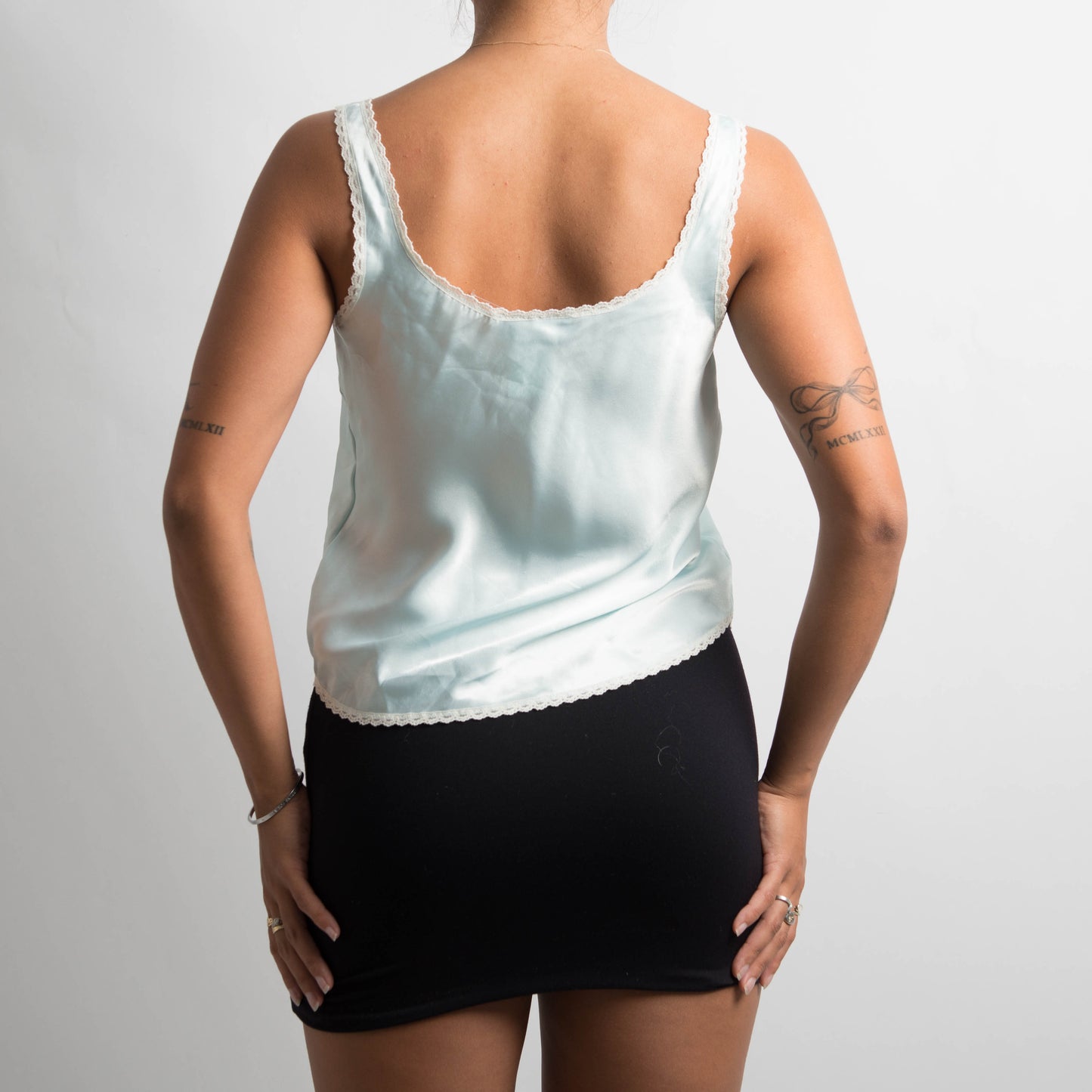 BLUE SATIN CAMISOLE
