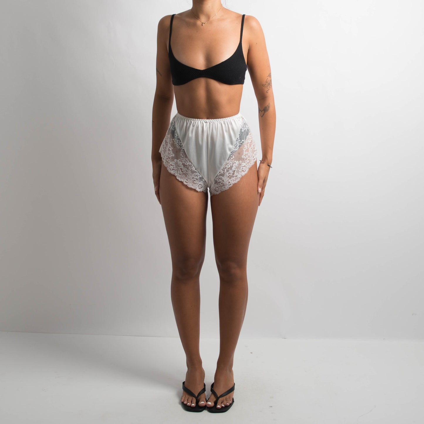WHITE SATIN BRIEFS
