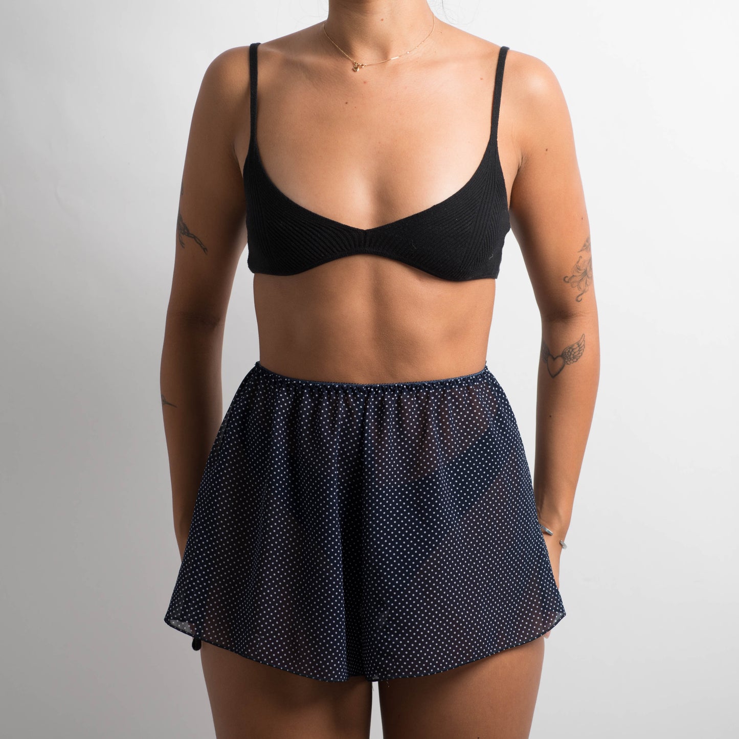 NAVY POLKA DOT SHORTS