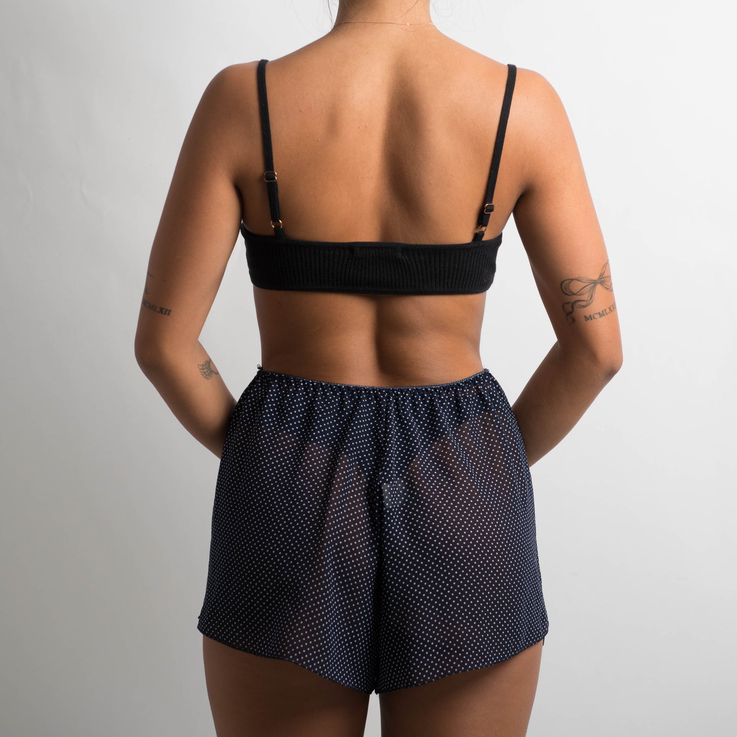 NAVY POLKA DOT SHORTS