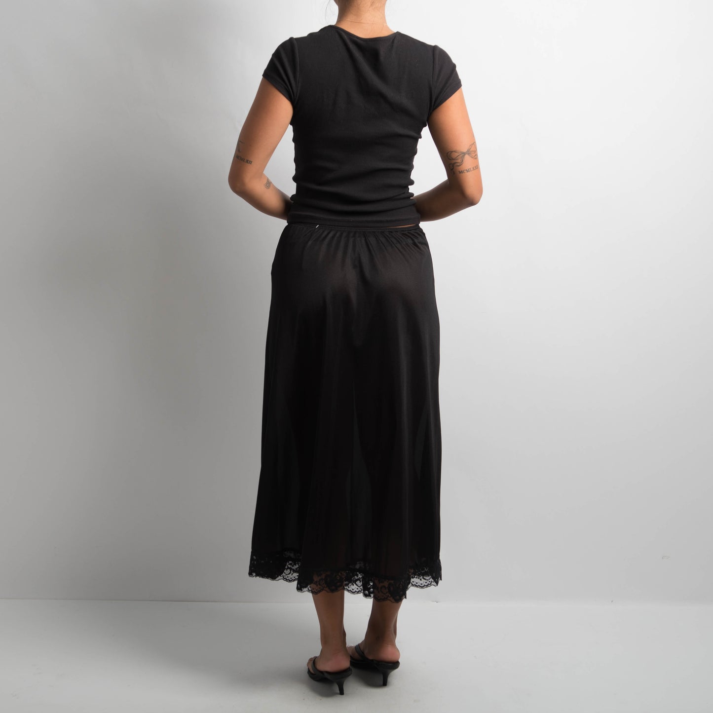BLACK SHEER SLIP DRESS