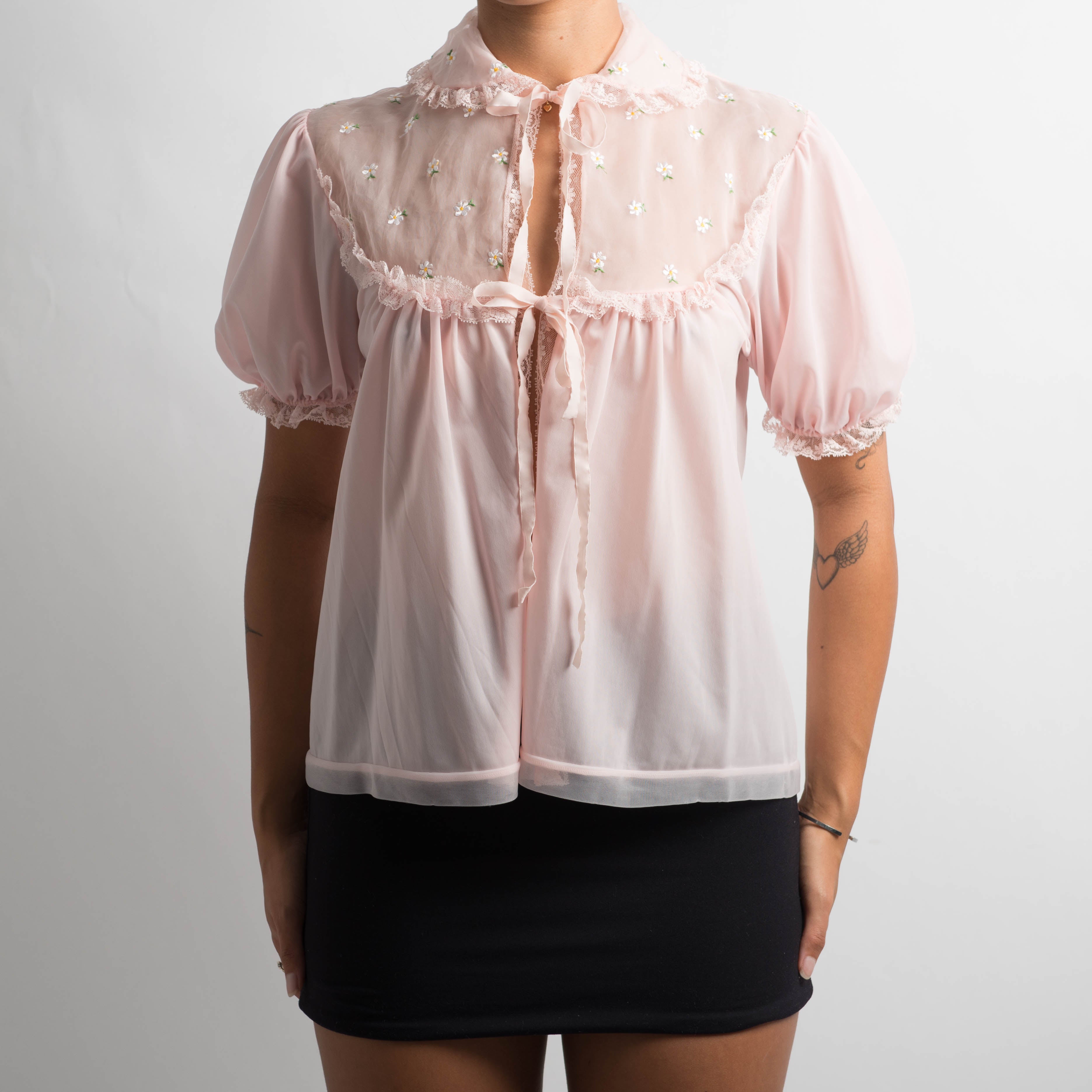 PINK FLORAL BED JACKET