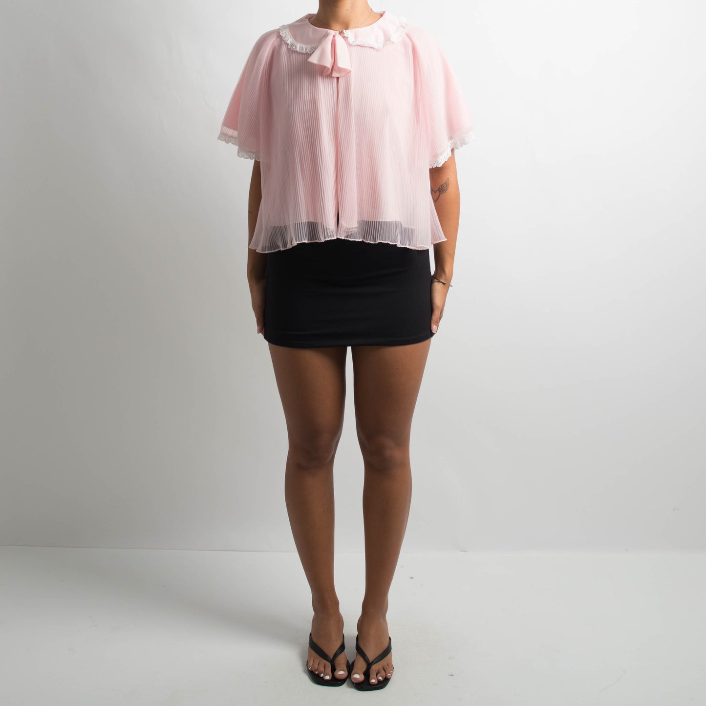 PINK COLLARED BED JACKET
