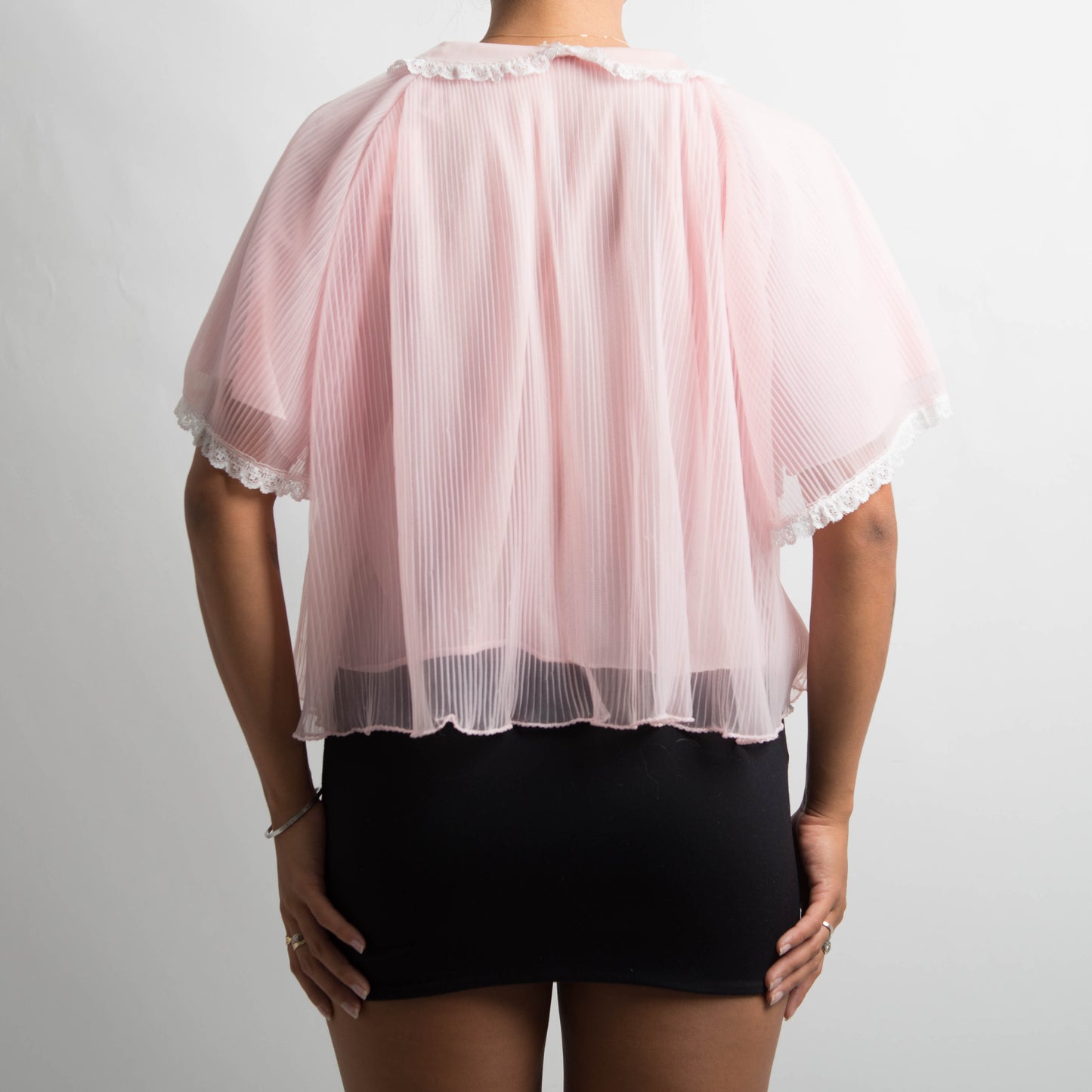PINK COLLARED BED JACKET