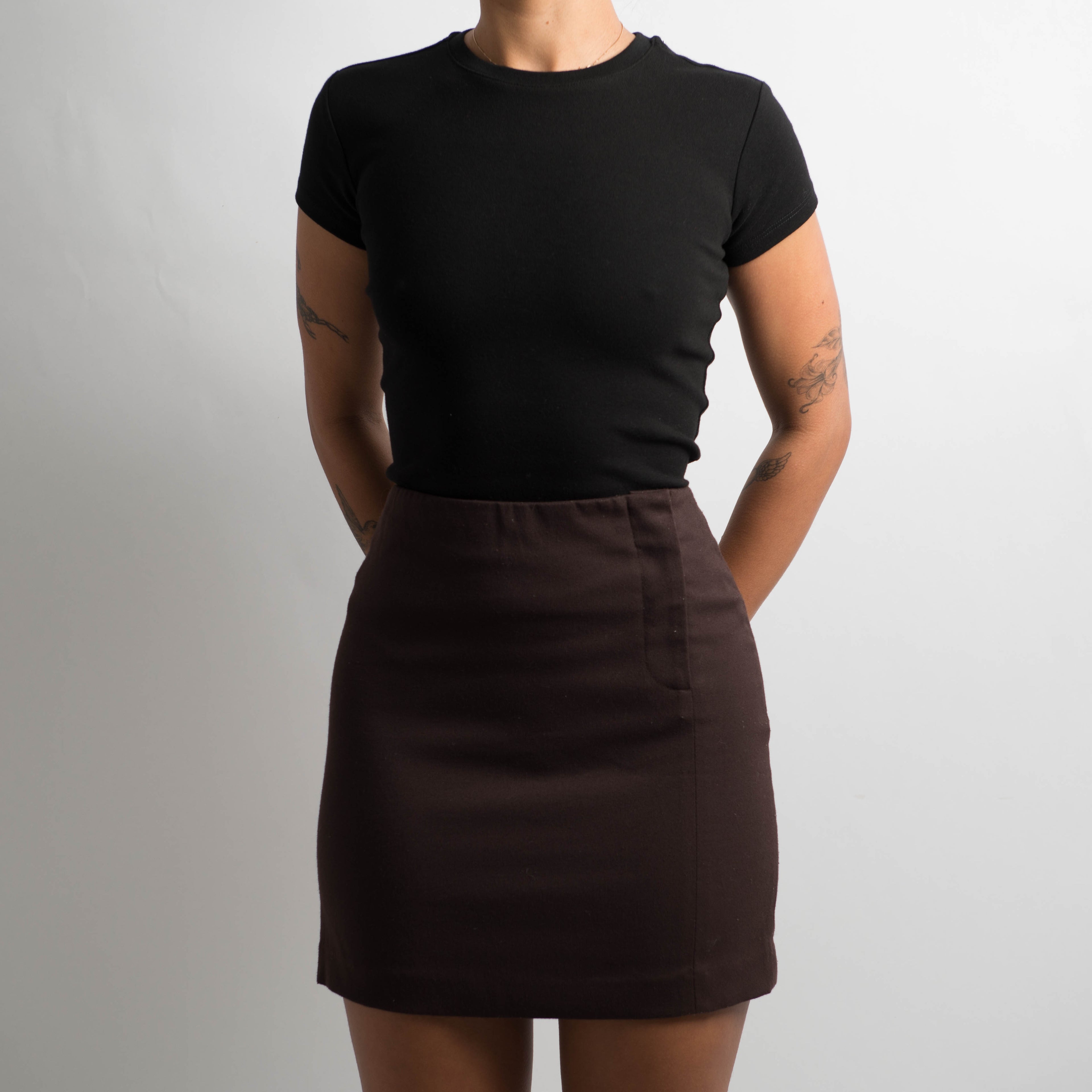 BROWN MINI SKIRT