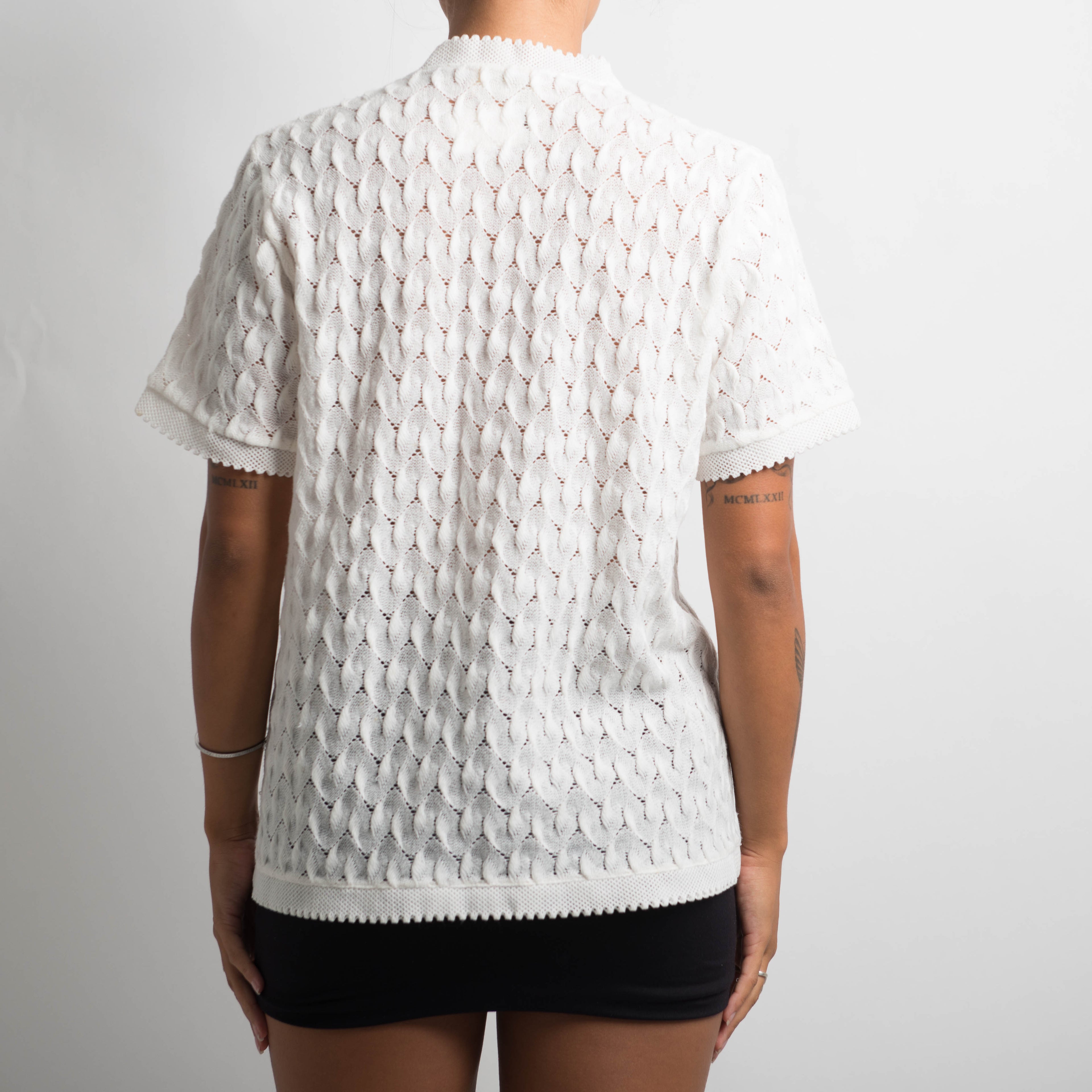 WHTIE CROCHET KNIT TOP